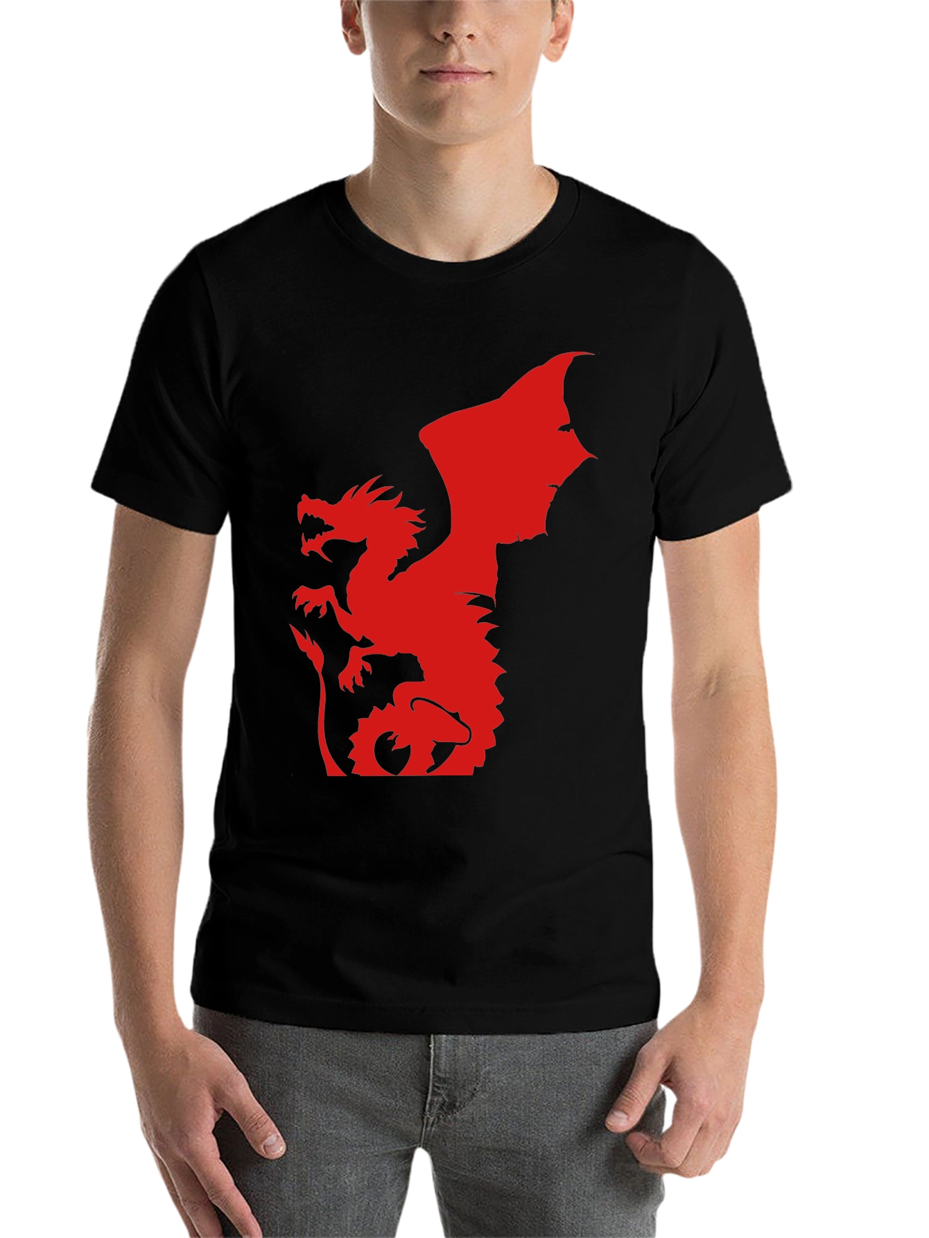 Black Red Dragon Graphic Tee - Bold & Unique! view 7