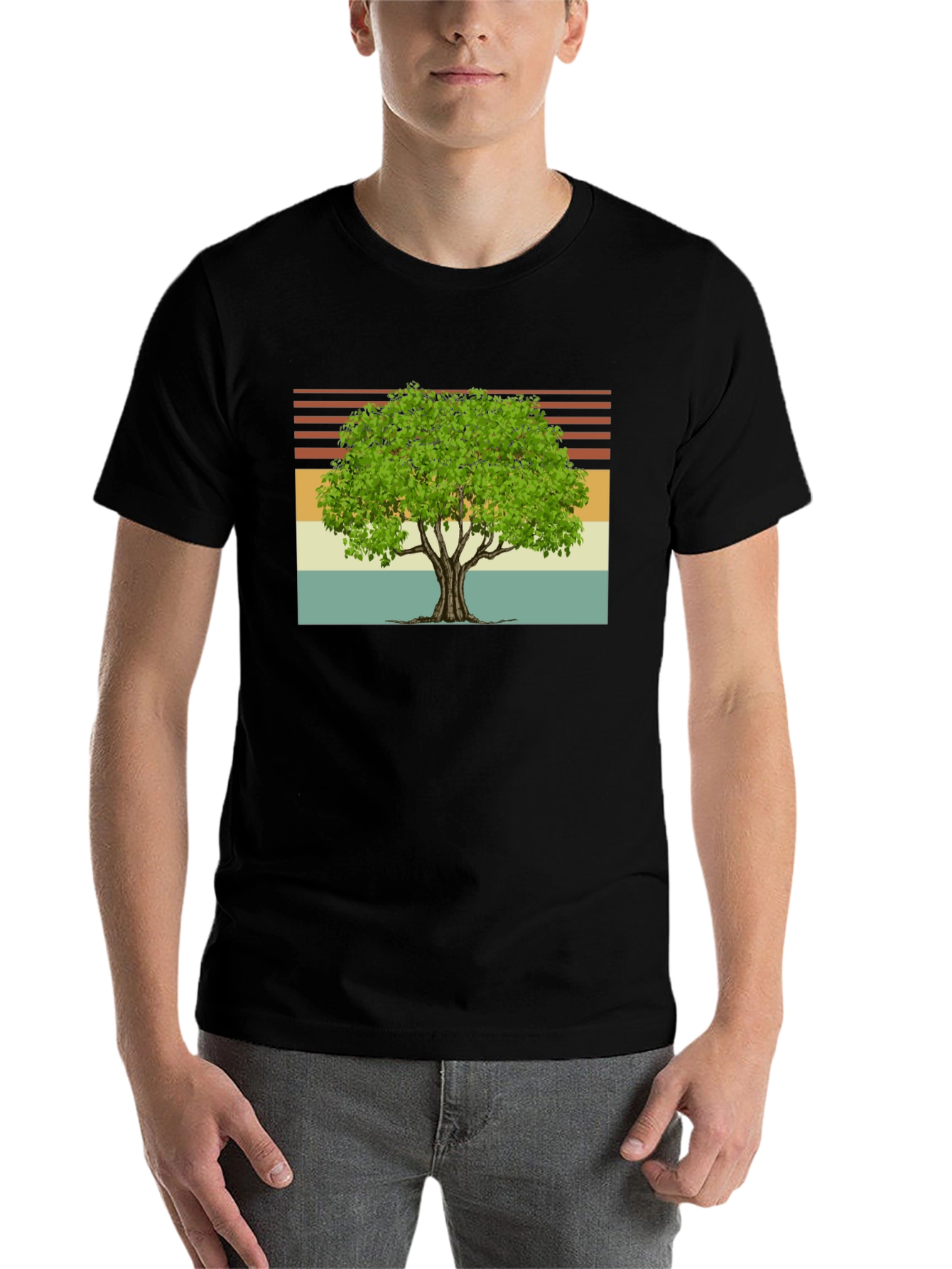 Black Vintage Tree Graphic T-Shirt view 7