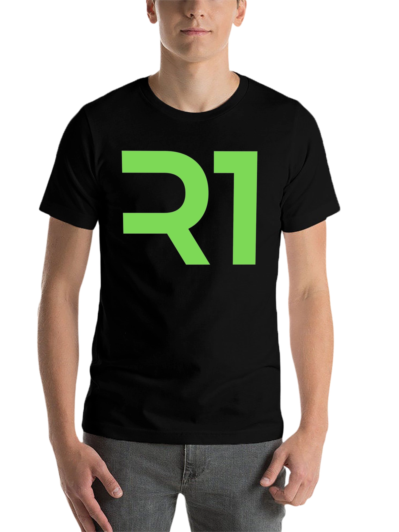 Black R1 Graphic Tee - Bold Statement T-Shirt view 7