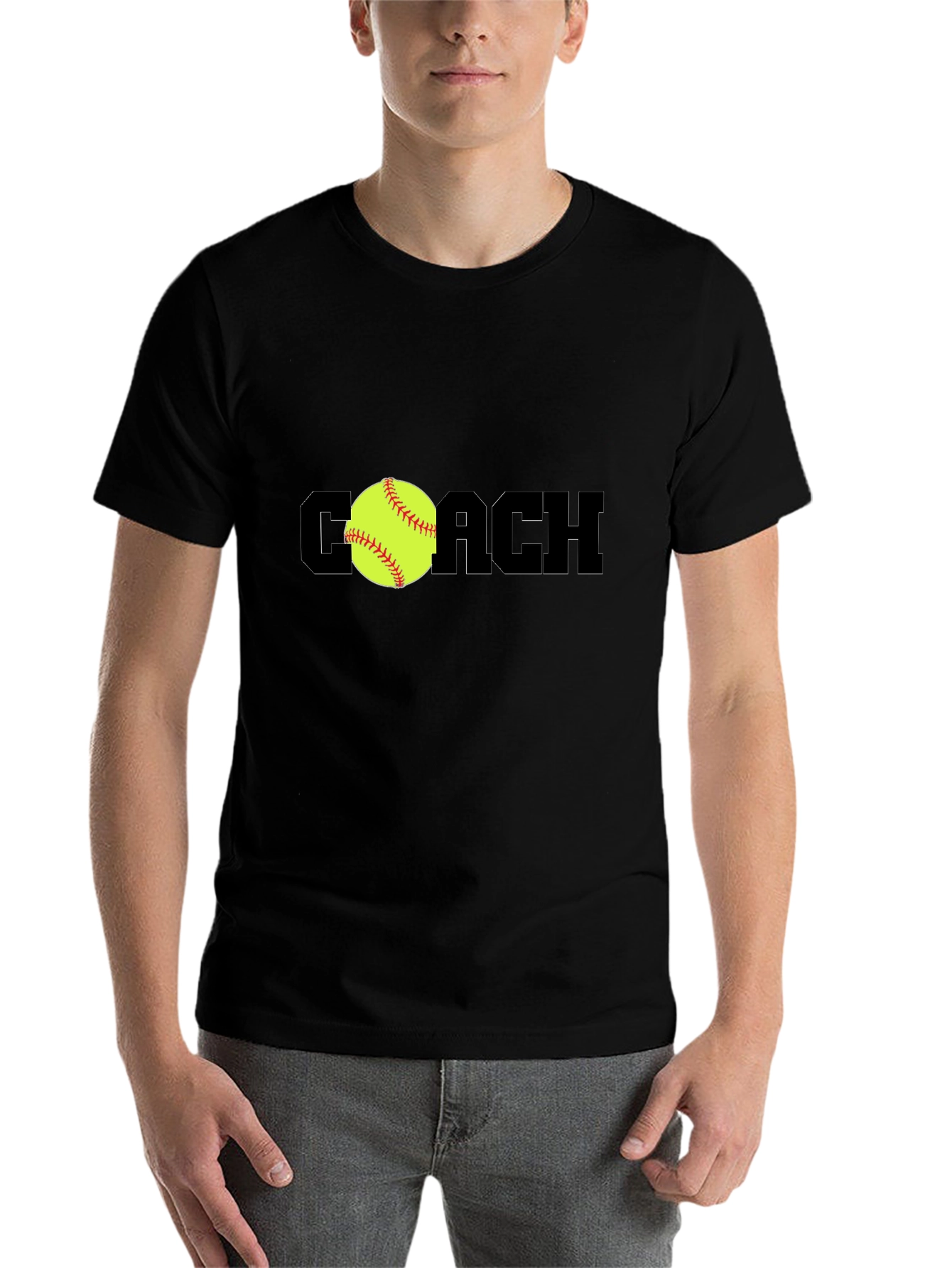 Black Coach Softball T-Shirt - Black view 7