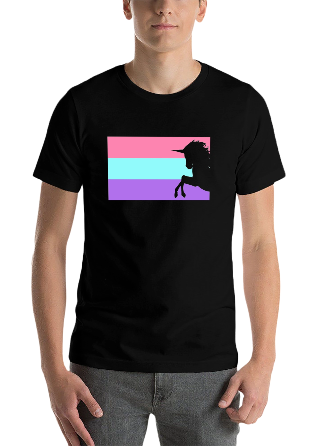 Black Unicorn Genderfluid Pride T-Shirt view 7