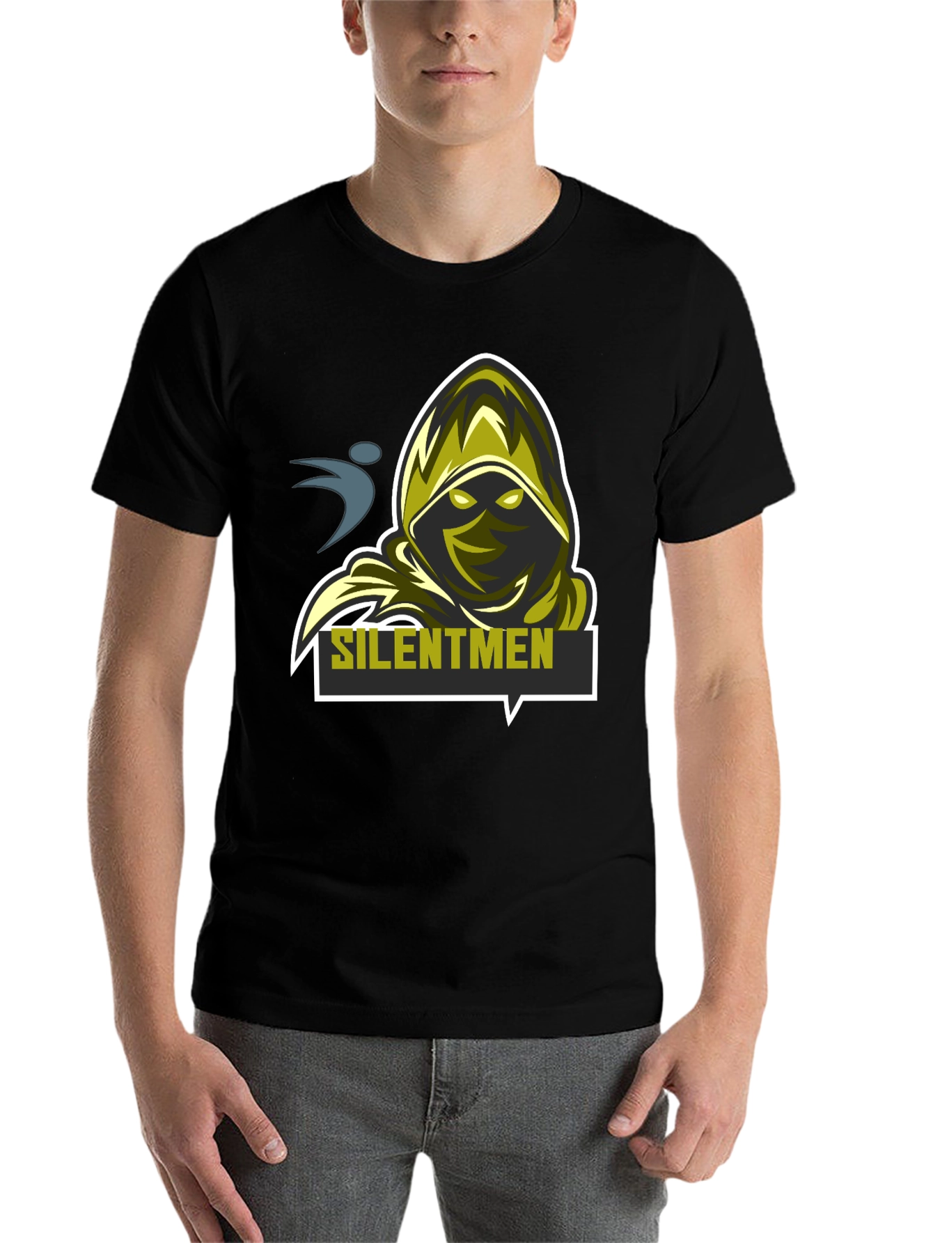 Black Silentmen Graphic Black T-Shirt - Gamer Style view 7