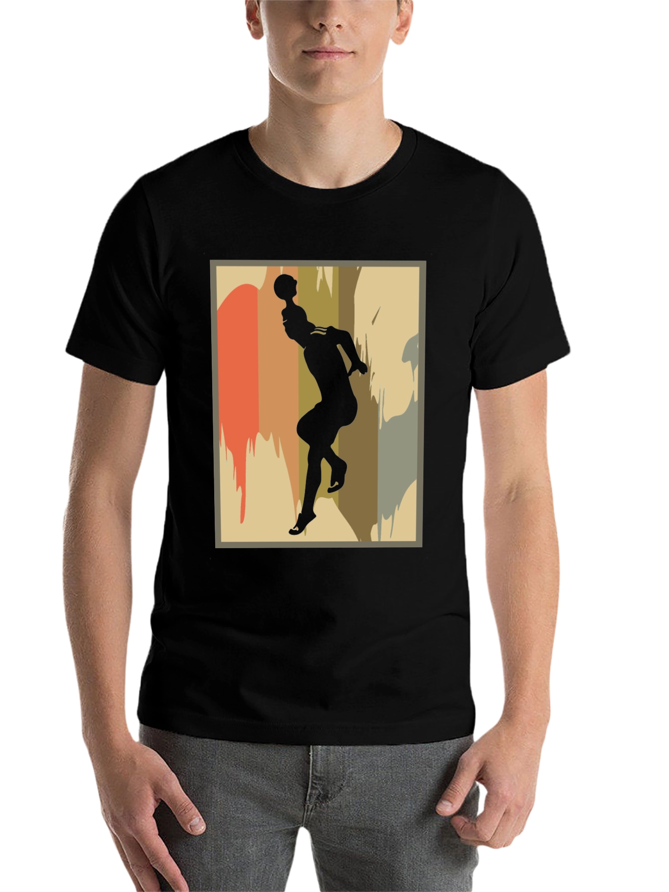 Black Retro Silhouette Graphic T-Shirt view 7