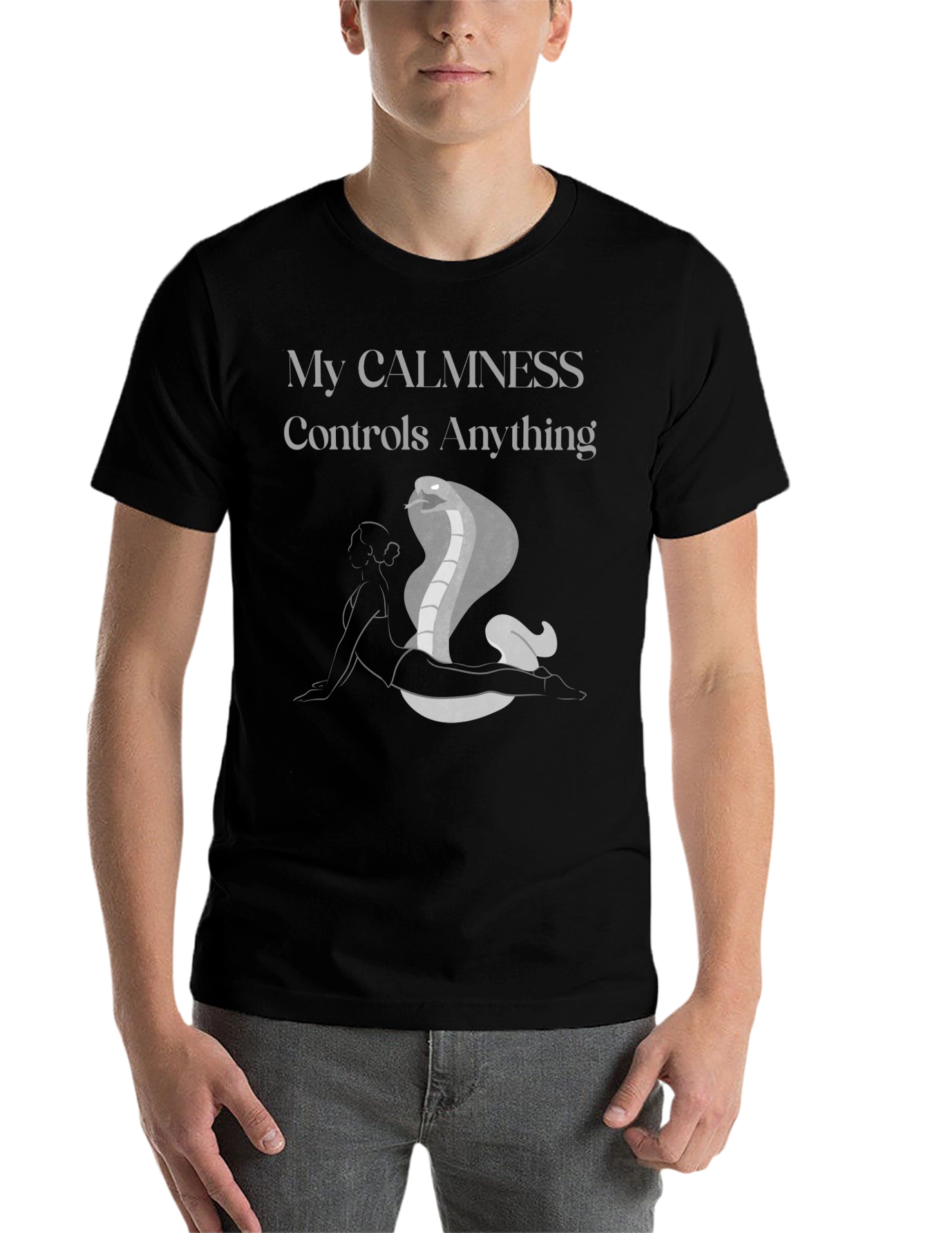 Black Calmness Cobra Graphic Tee - Yoga Inspired view 7
