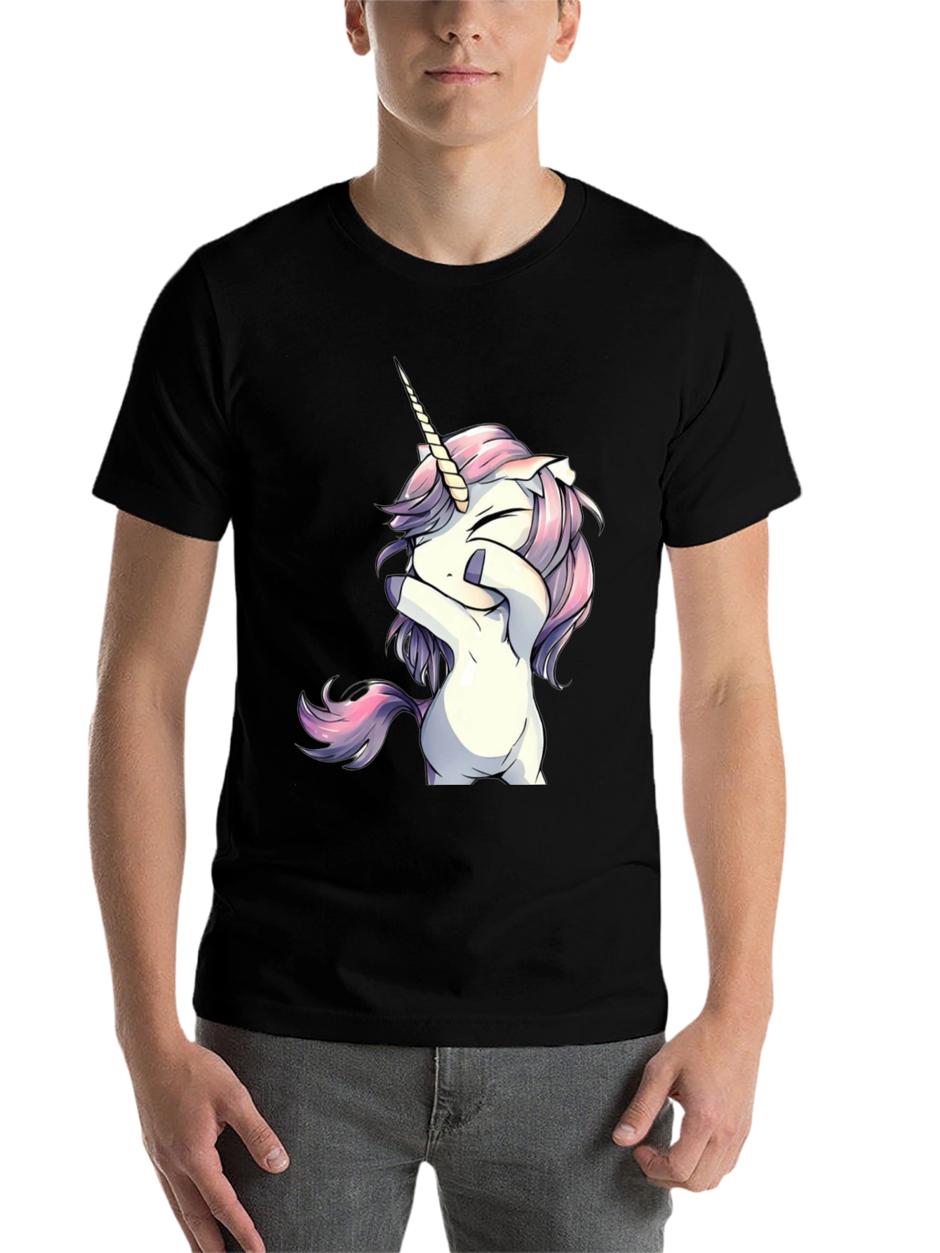 Black Unicorn Graphic Tee - Black Cotton Blend view 7