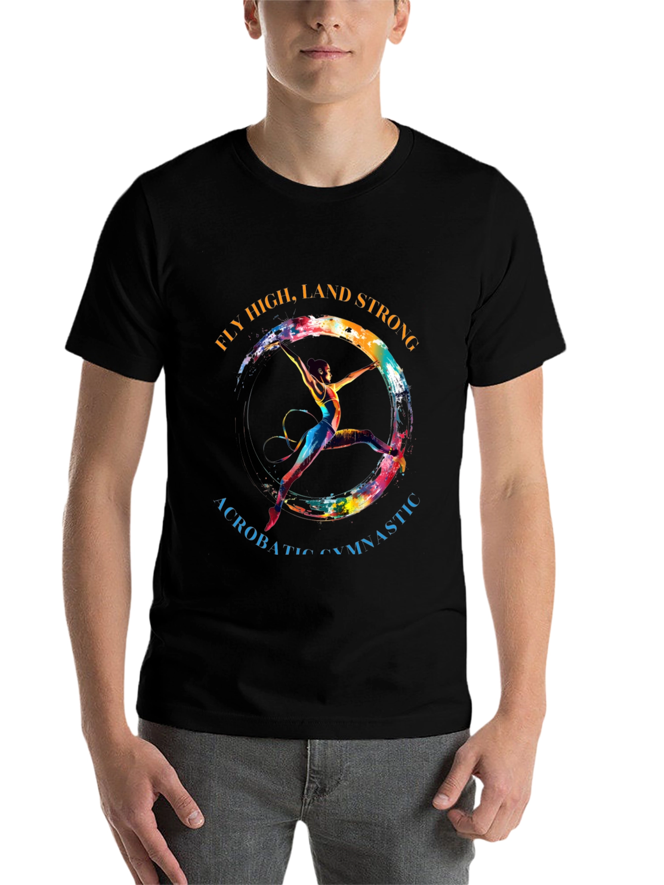 Black Gymnastics Fly High T-Shirt view 7