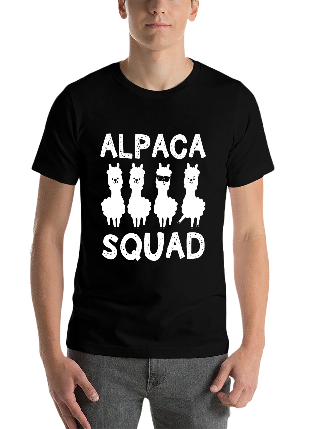 Black Alpaca Squad Black Graphic T-Shirt view 7