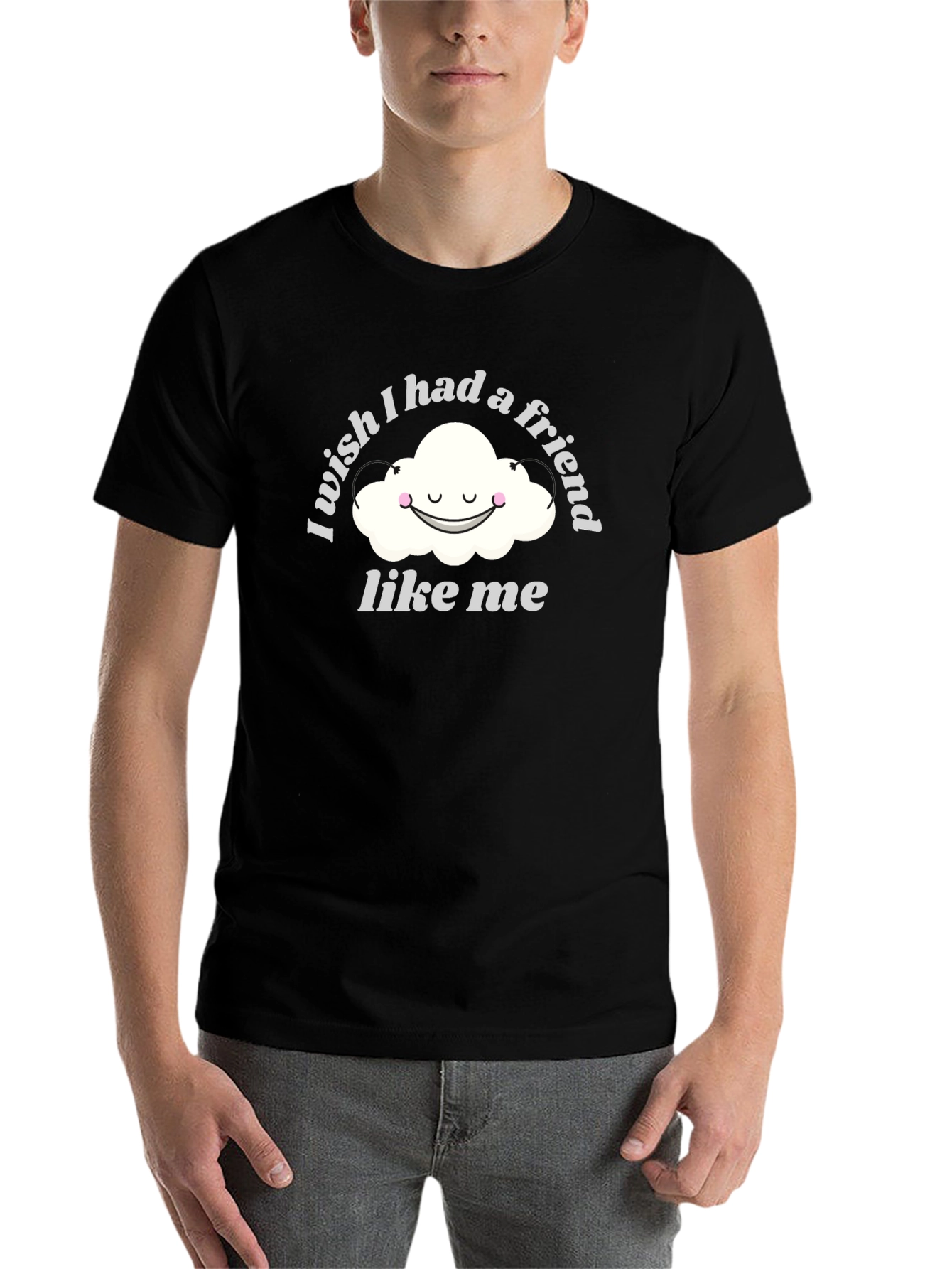 Black Wish I Had a Friend Like Me T-Shirt view 7