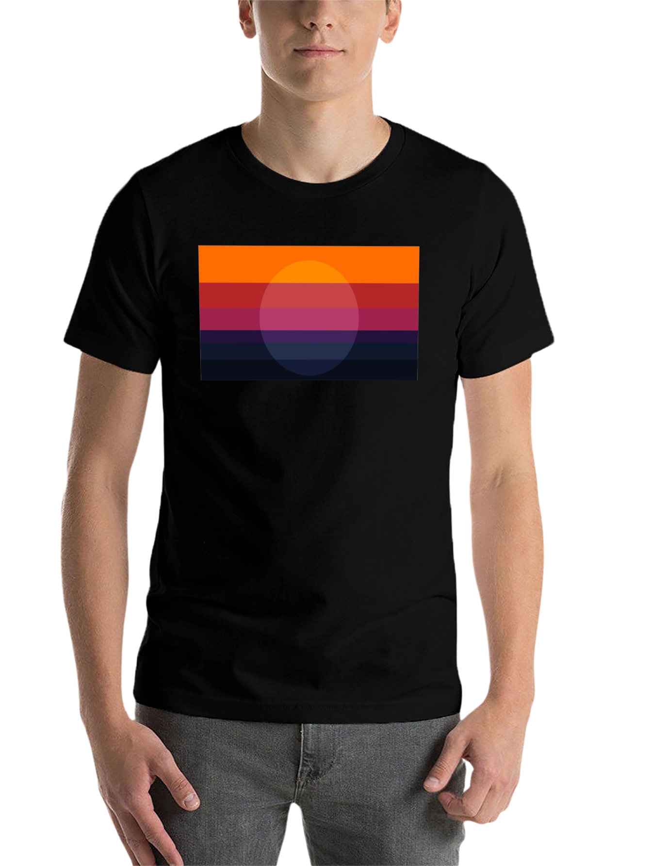 Black Retro Sunset Graphic Tee - Stylish & Unique Design view 7