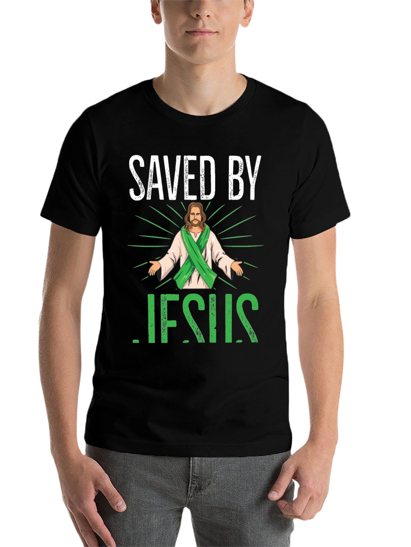 Saved by Jesus Graphic T-Shirt - 7