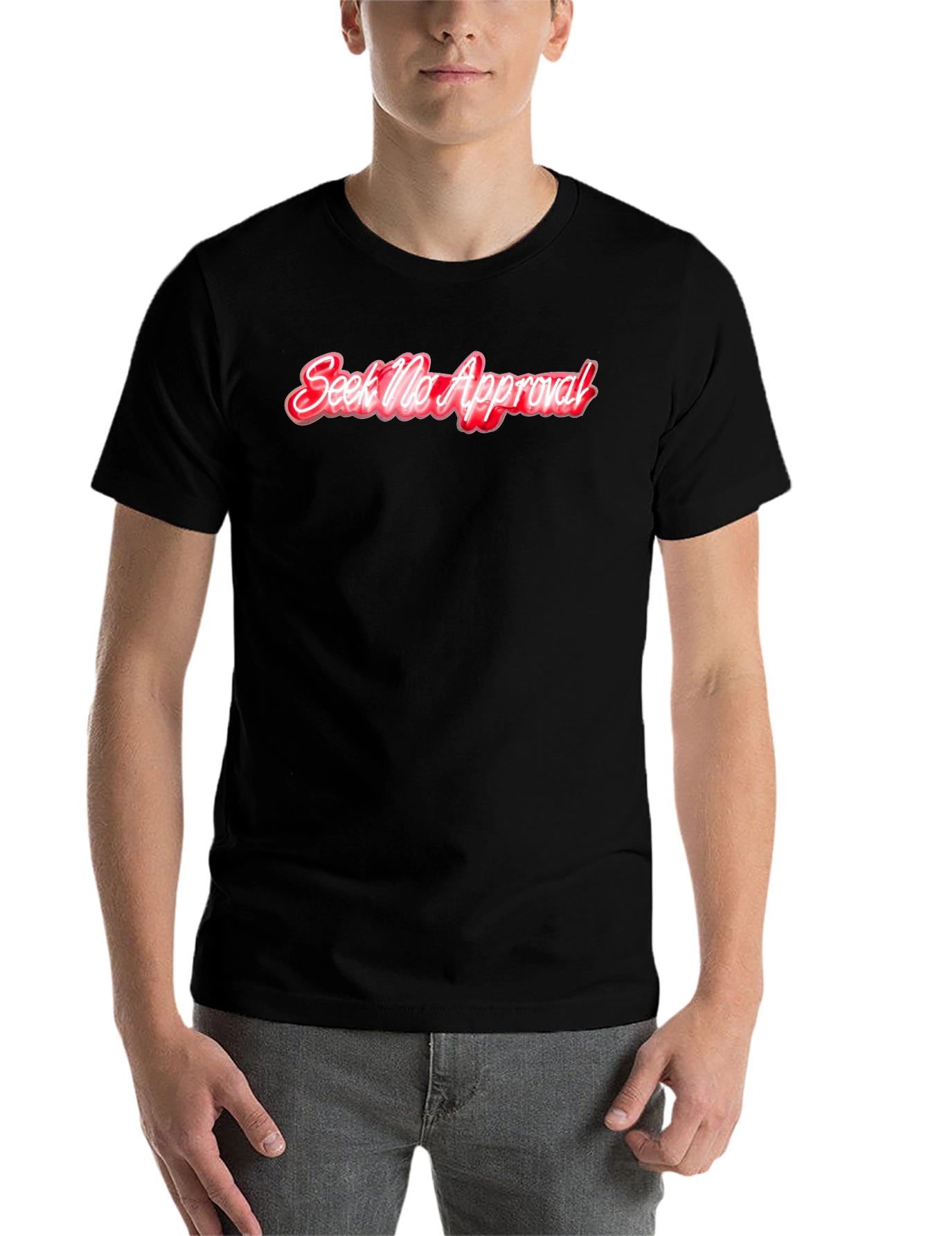 Black Seek No Approval T-Shirt - Edgy Graphic Tee view 7