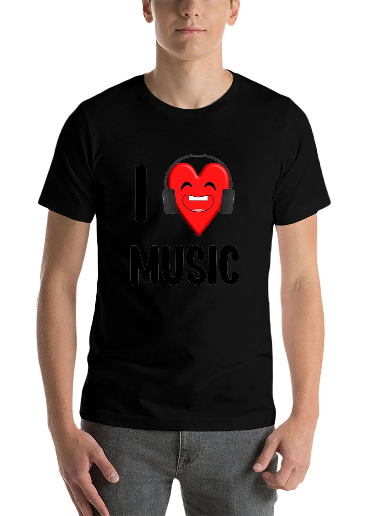 Black I Heart Music Graphic Print T-Shirt view 7