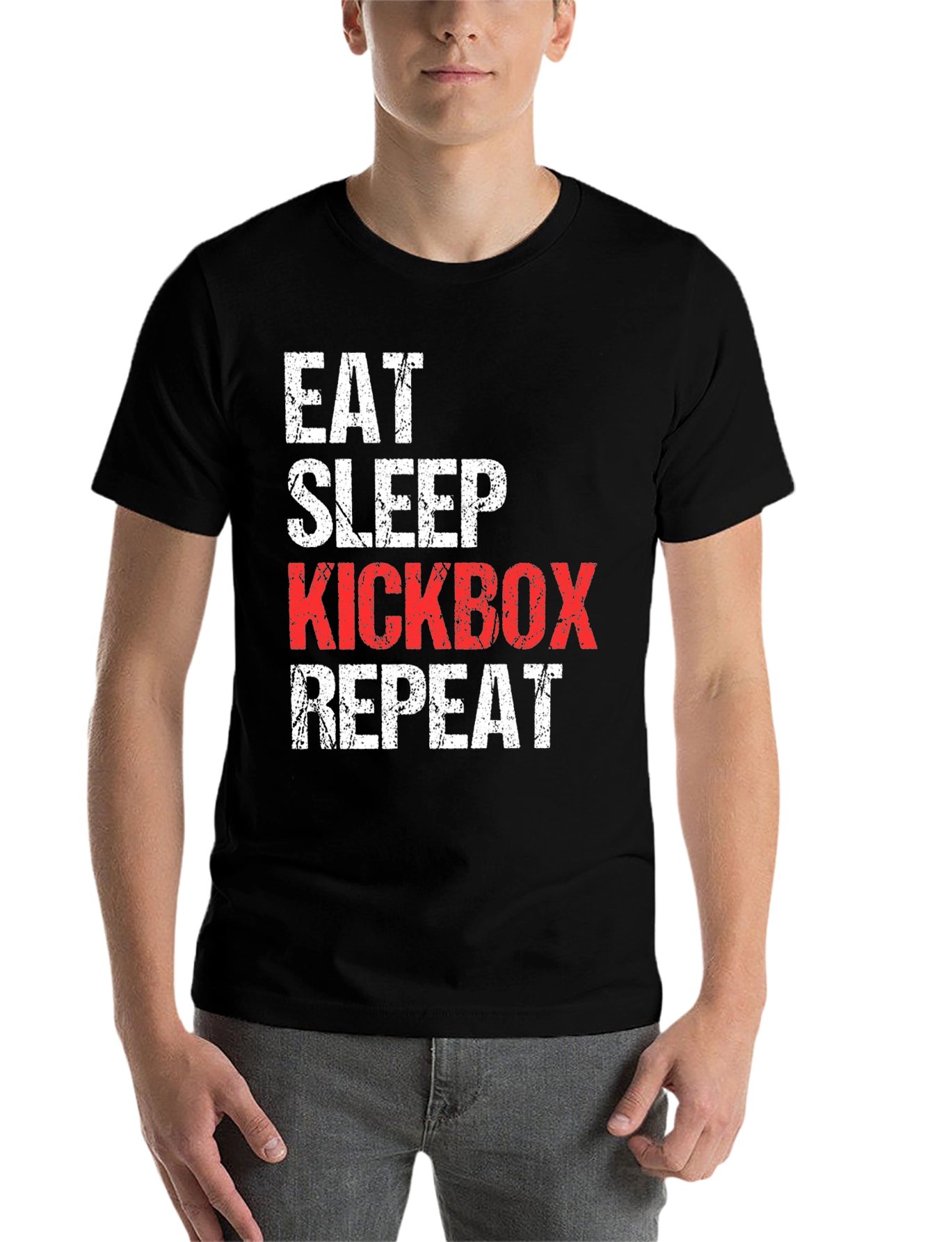 Black Eat Sleep Kickbox Repeat T-Shirt view 7