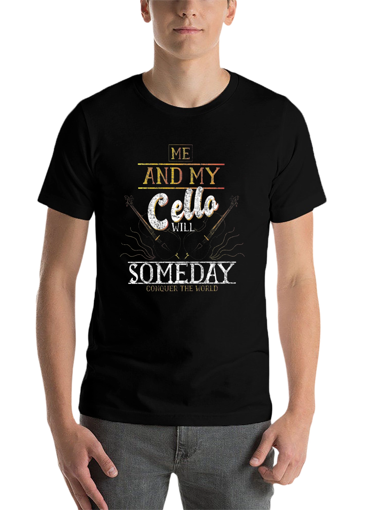 Black Me and My Cello T-Shirt - Conquer the World view 7