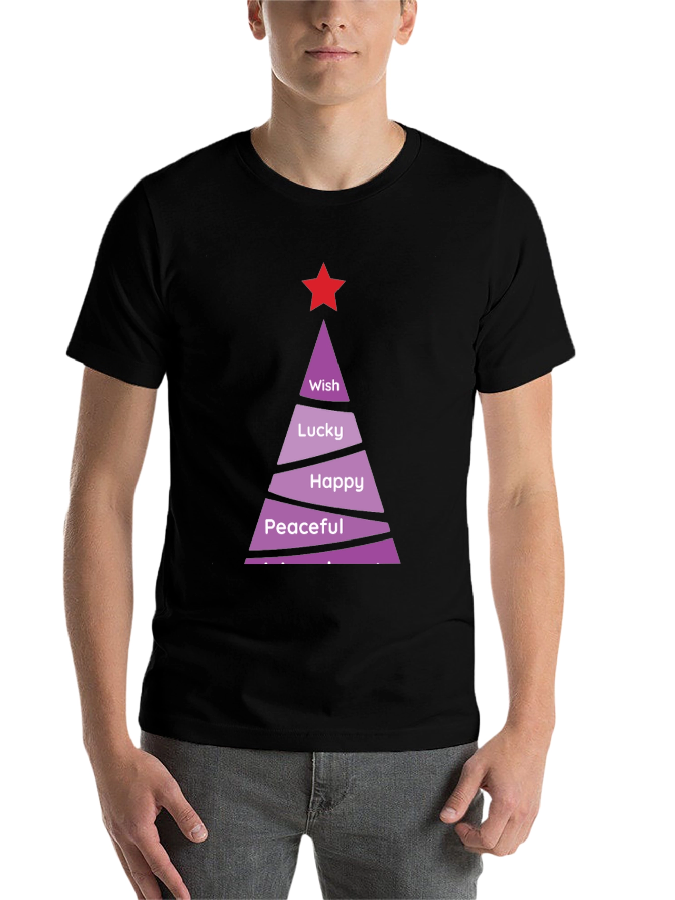 Black Festive Wishes Graphic Tee view 7