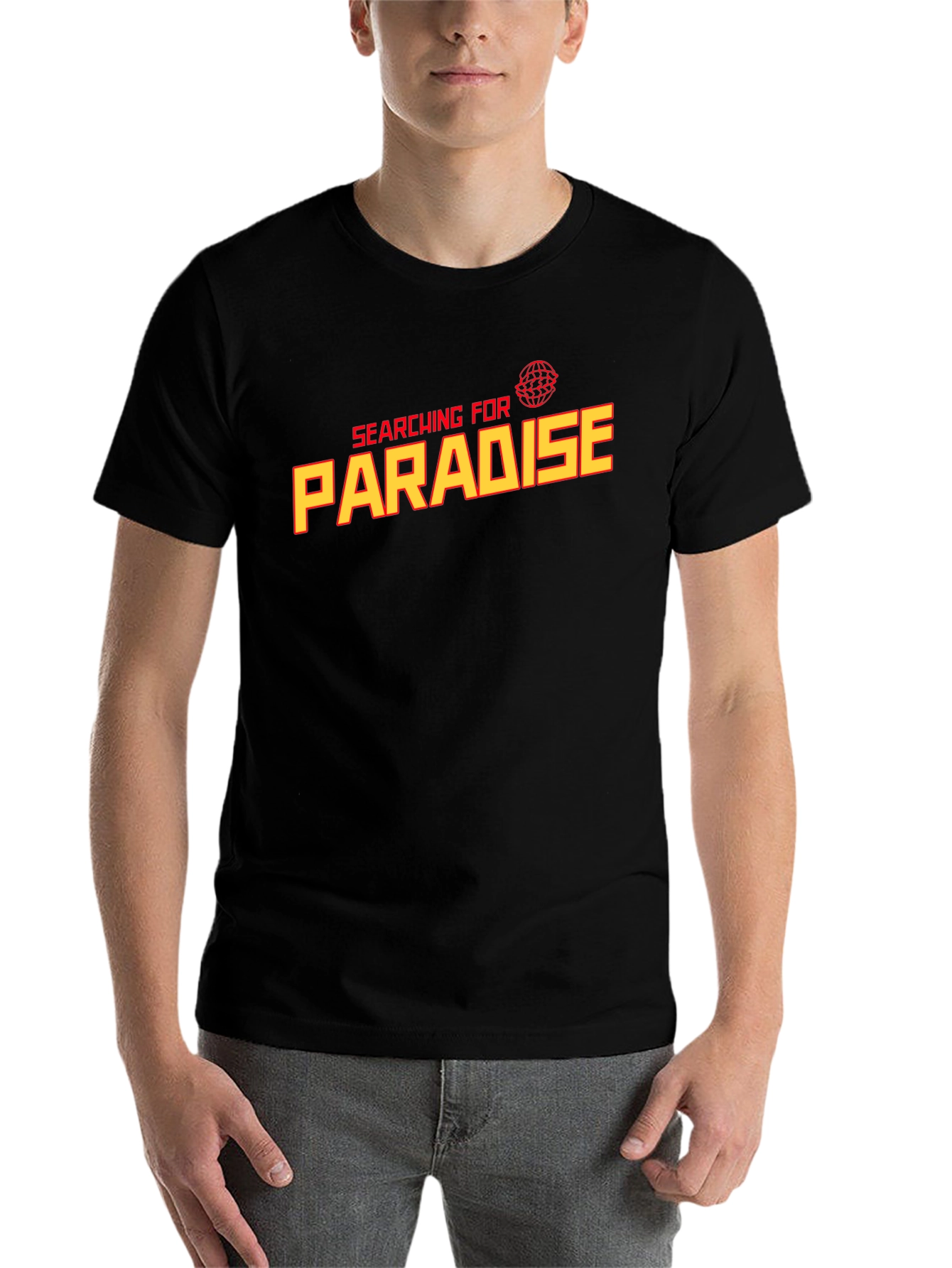 Black Searching for Paradise Graphic Tee - Black view 7