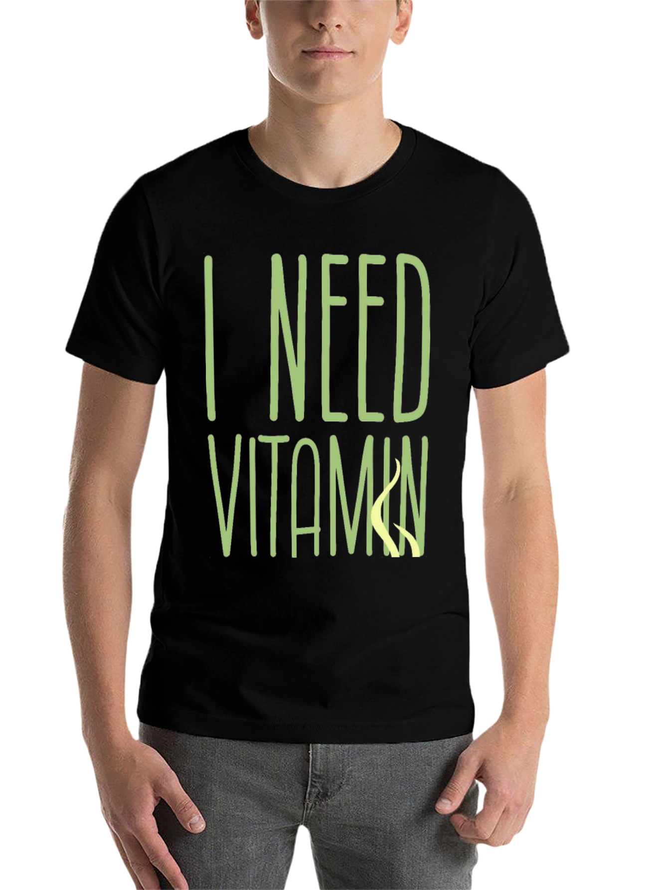 Black I Need Vitamin Sea T-Shirt - Black Cotton Tee view 7