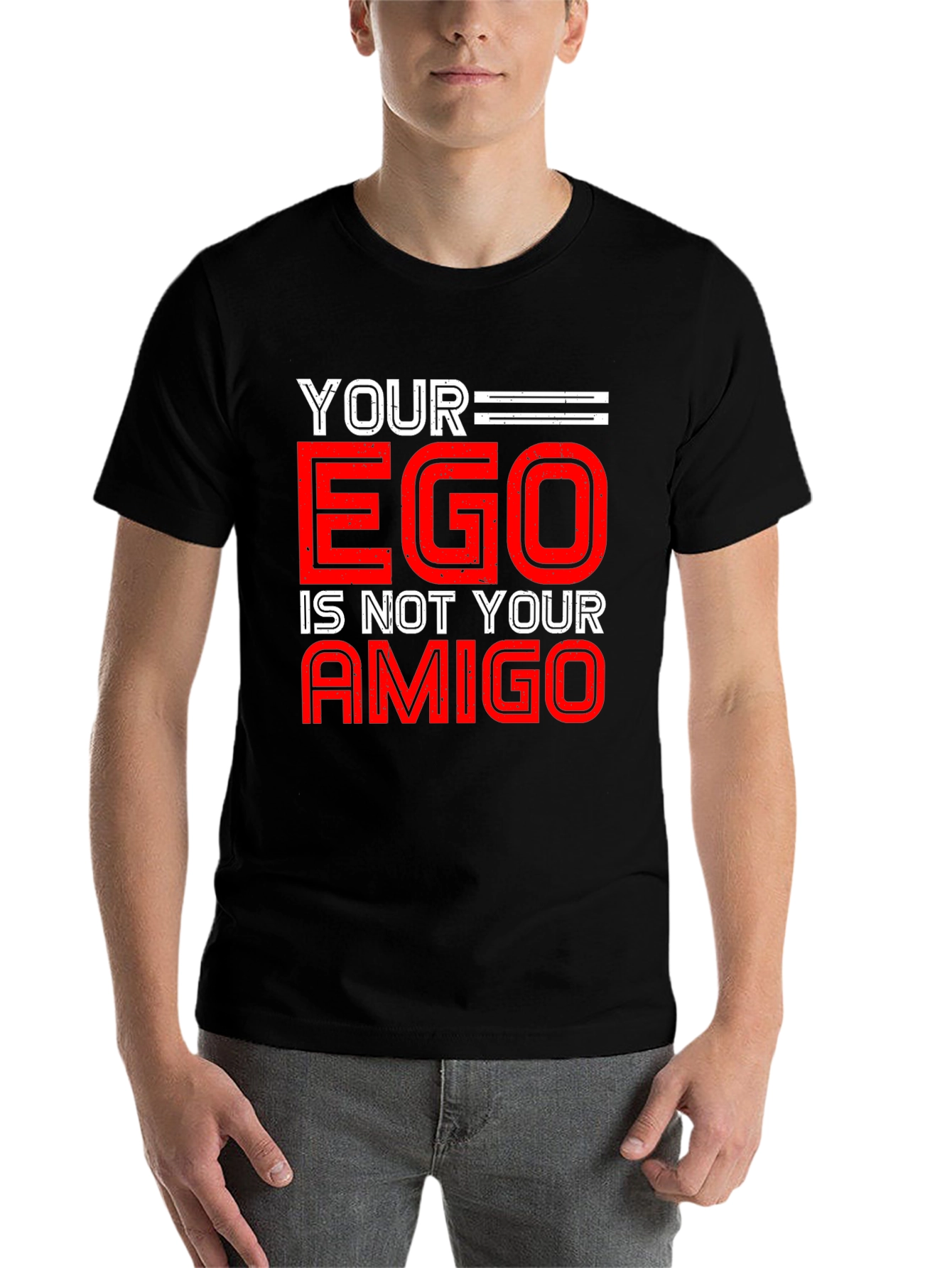 Black Your Ego is Not Your Amigo Graphic Tee view 7