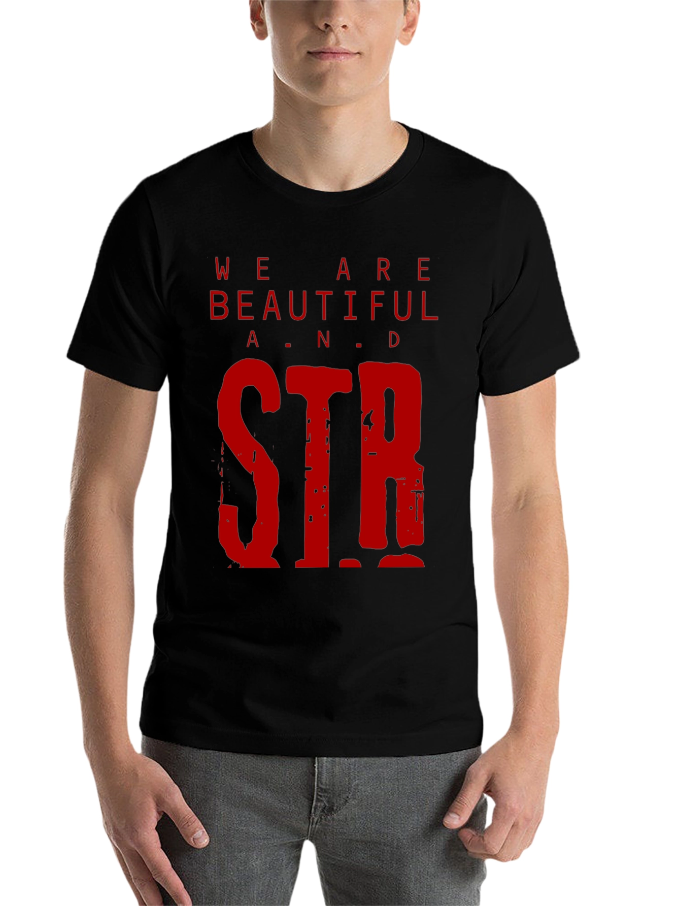 Black We Are Beautiful & Strong Graphic Tee view 7