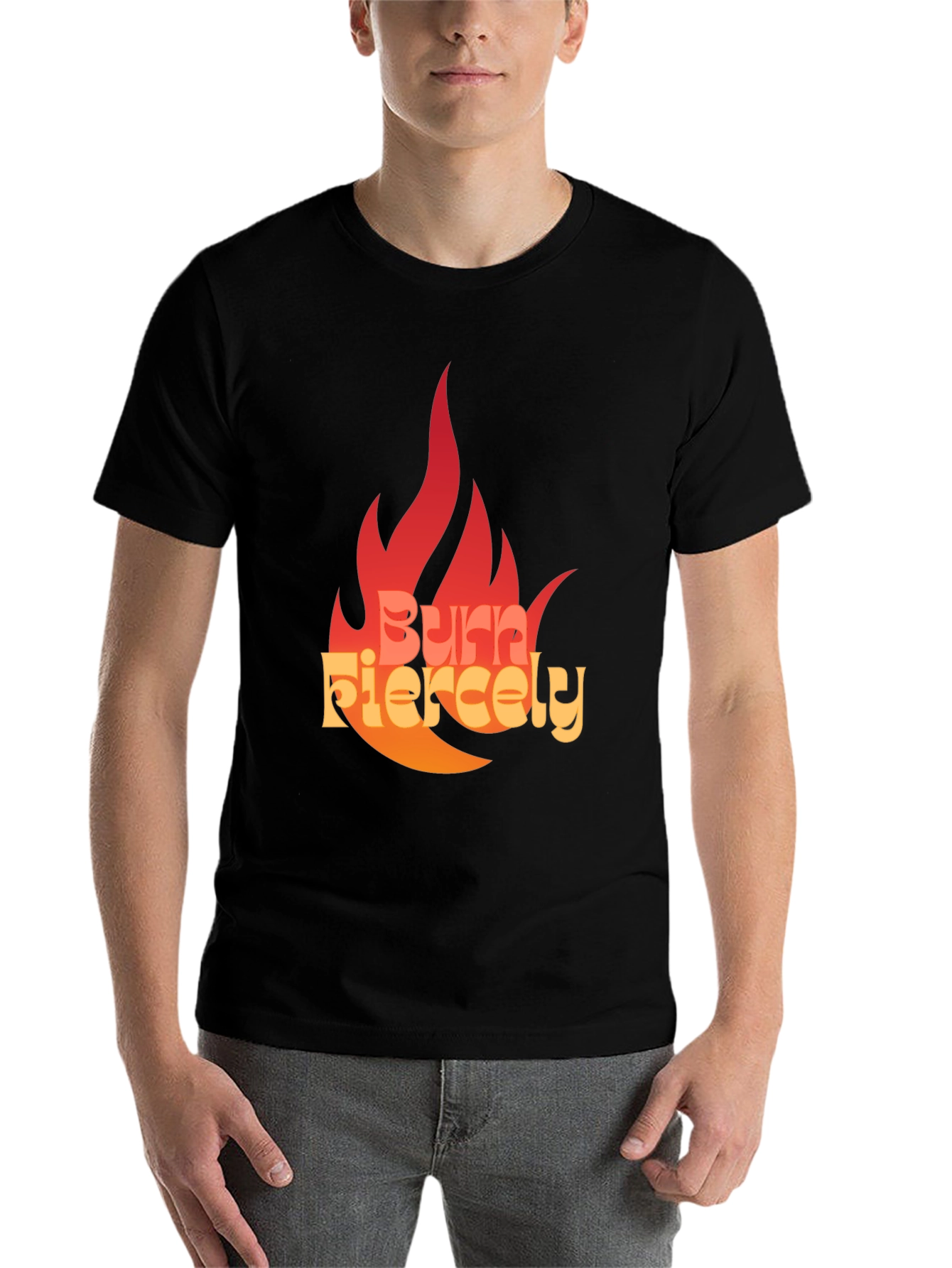 Black Burn Fiercely Graphic T-Shirt - Bold Statement Tee view 7