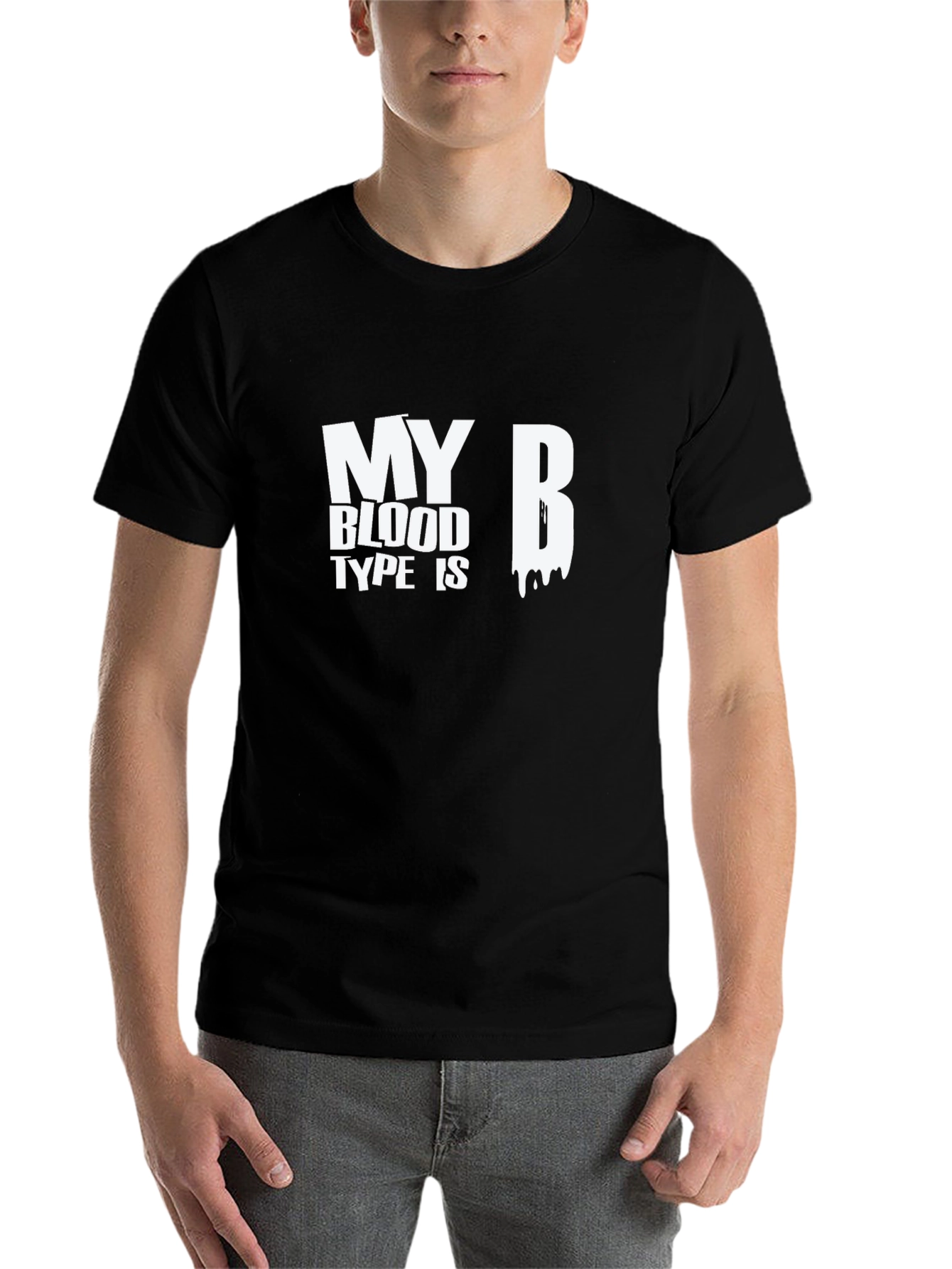 Black My Blood Type Is B - Graphic T-Shirt view 7