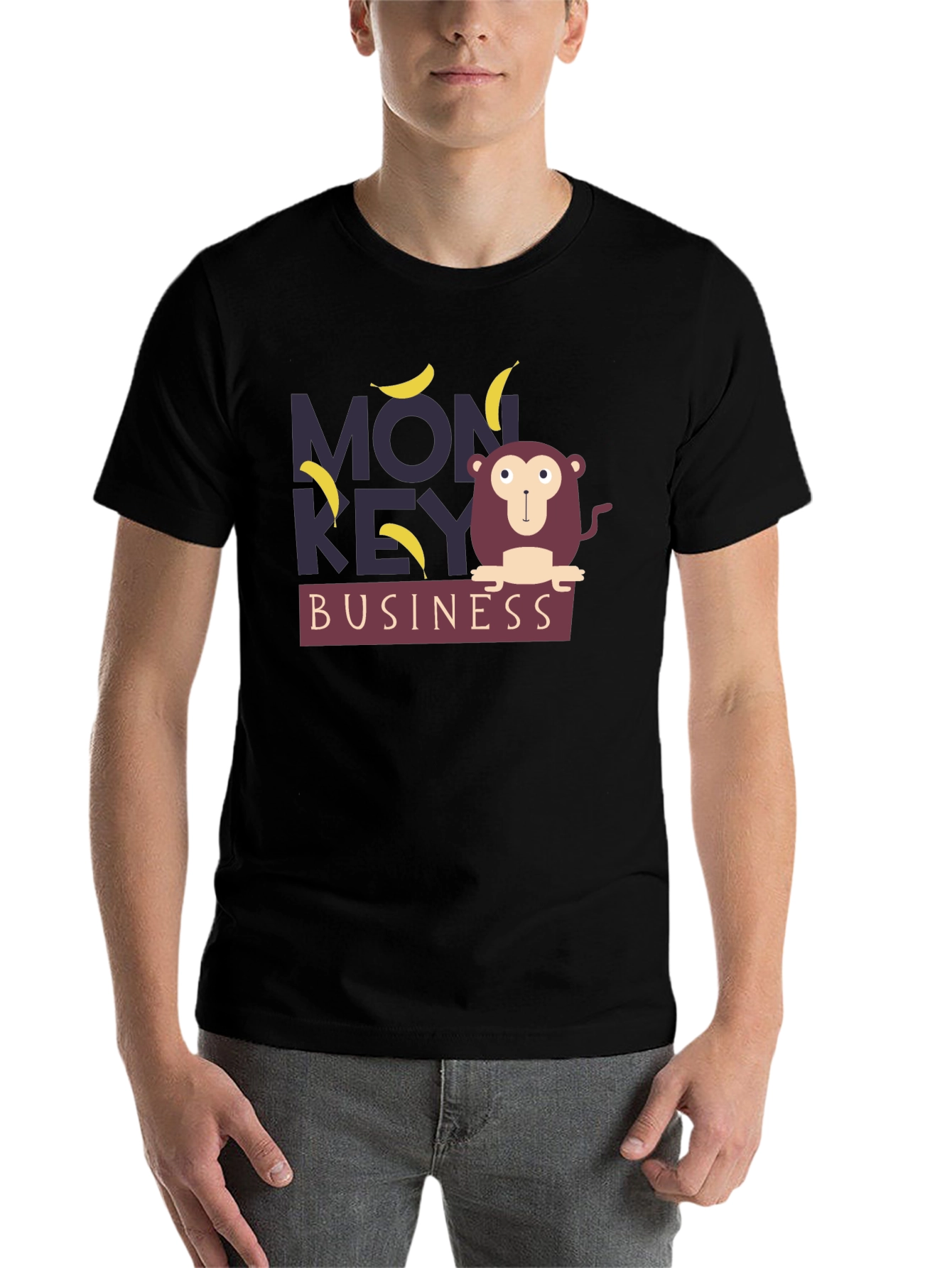Black Monkey Business Graphic Tee - Fun Novelty T-Shirt view 7