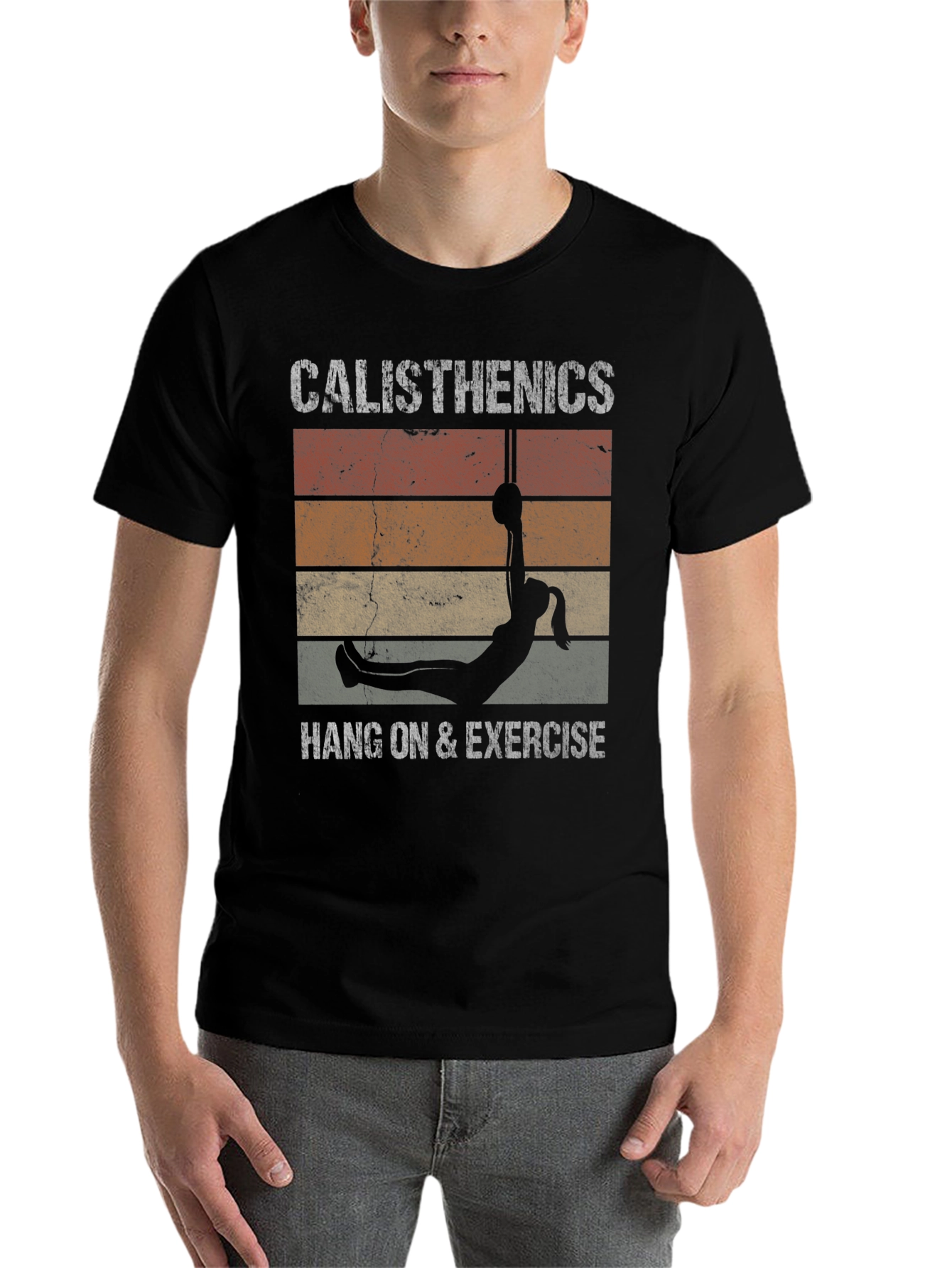 Black Calisthenics Vintage Style T-Shirt view 7