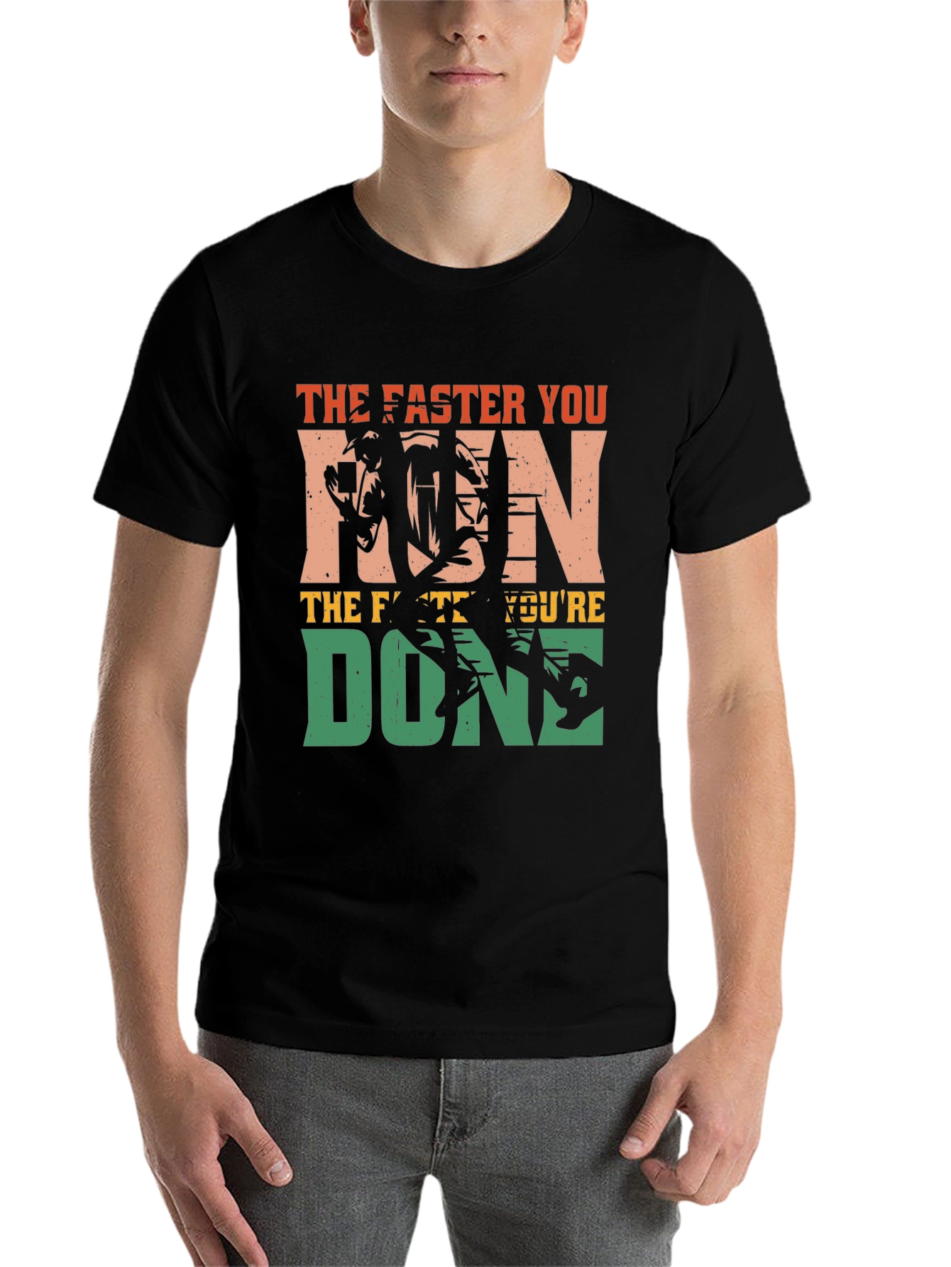 Black The Faster You Run, You're Done T-Shirt view 7