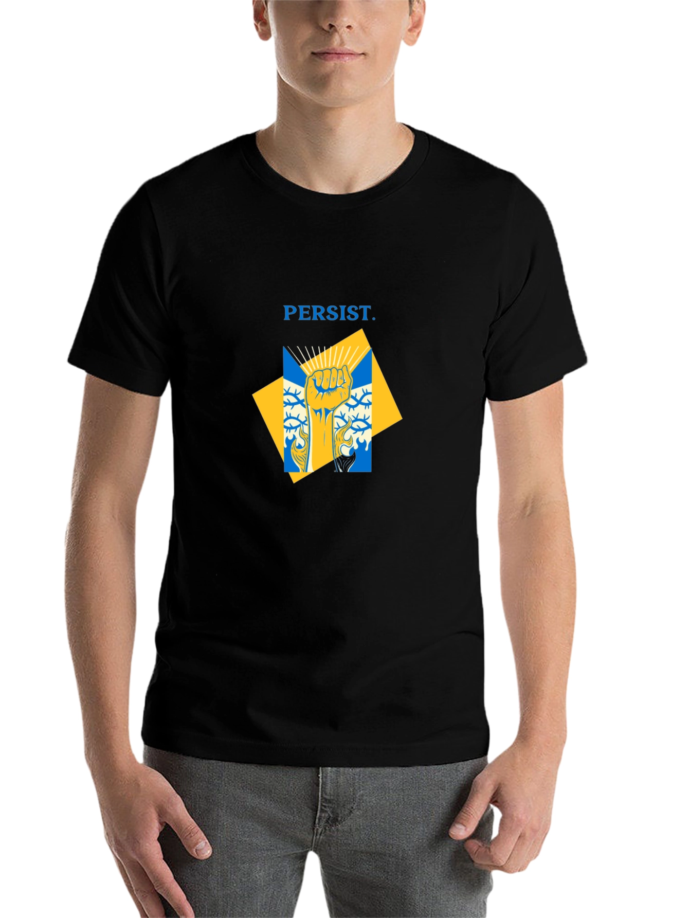 Black Persist Graphic Tee - Ukraine Colors view 7