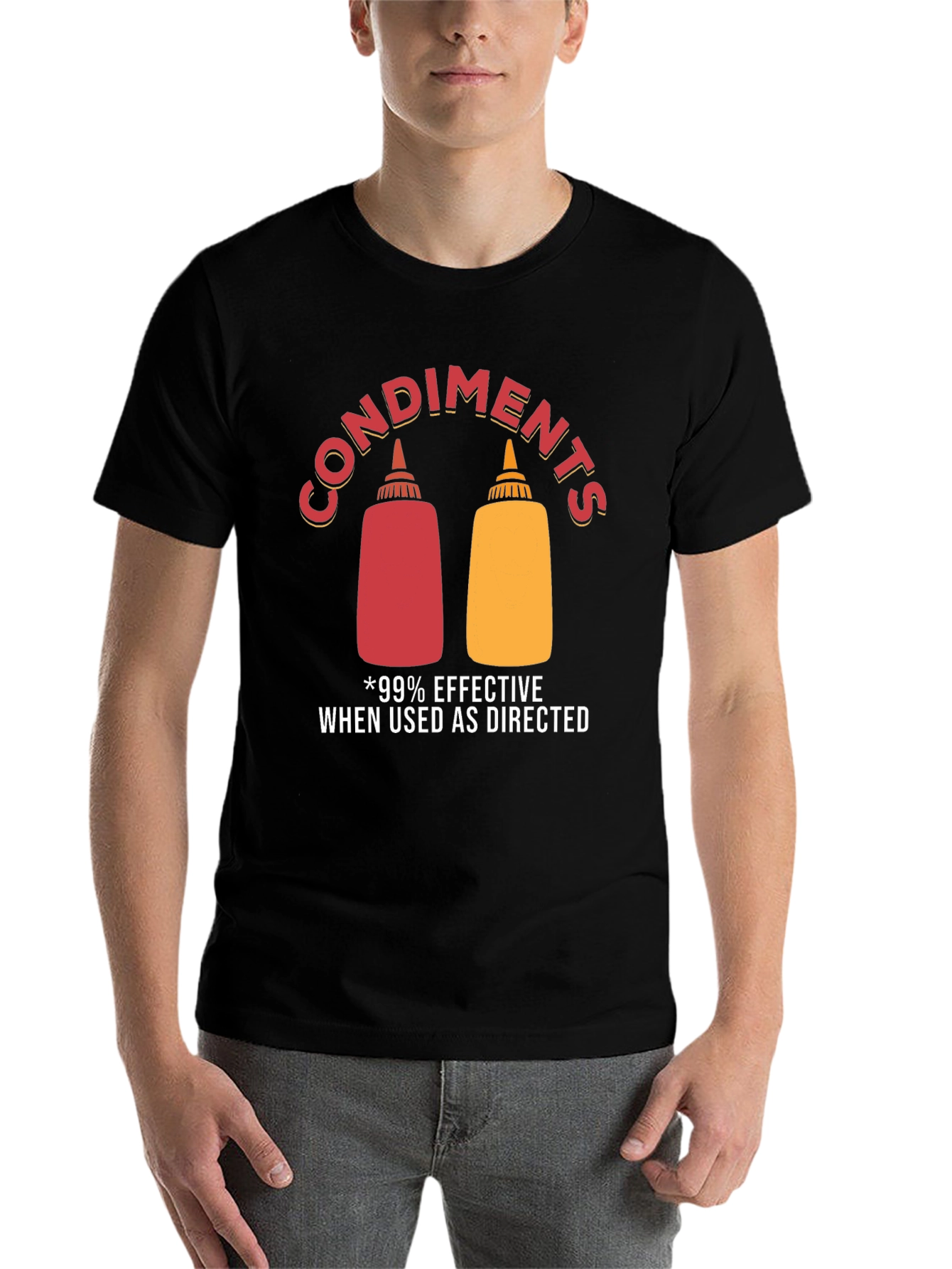 Black Condiments Humor Graphic T-Shirt view 7