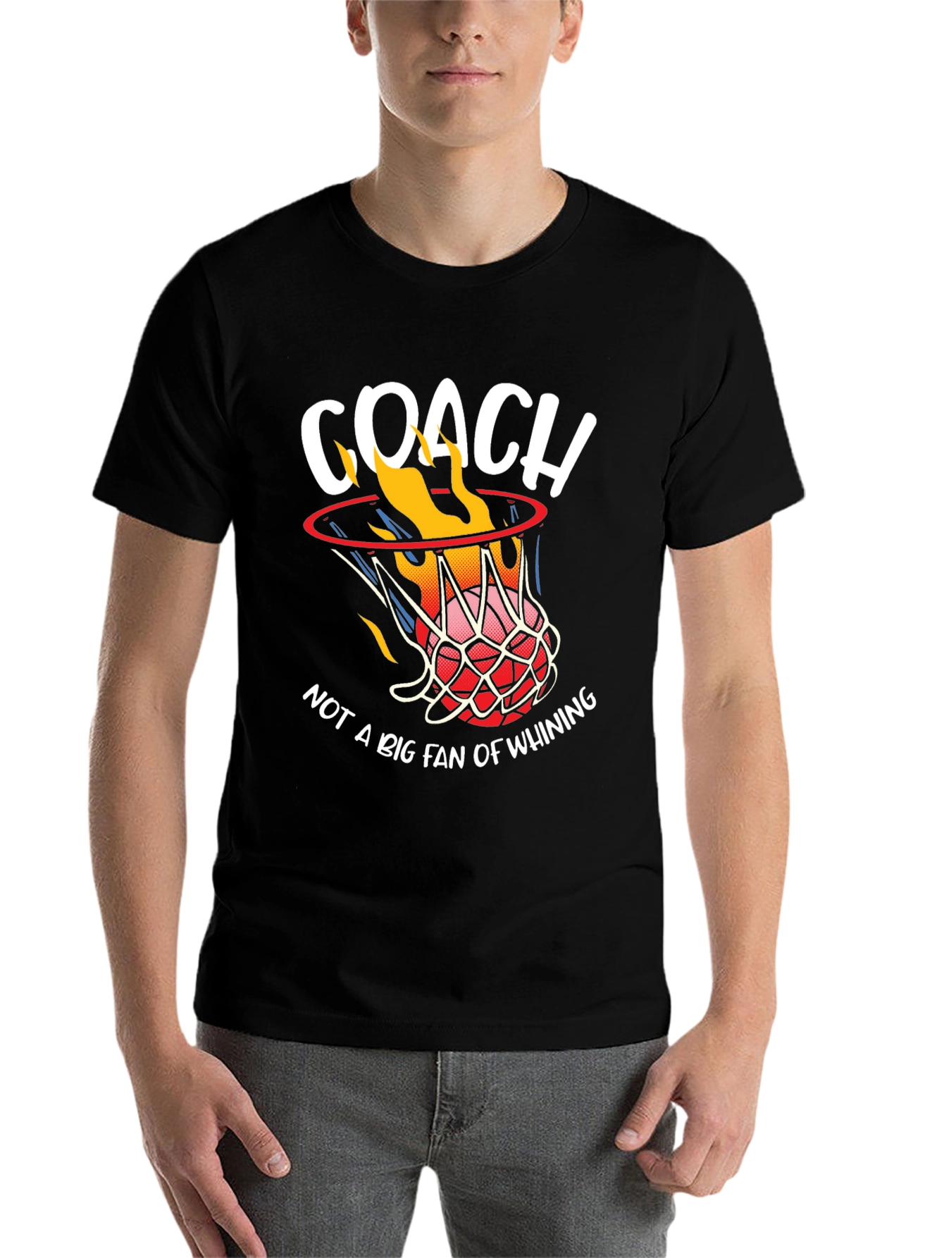 Black Coach Not a Fan Whining T-Shirt view 7