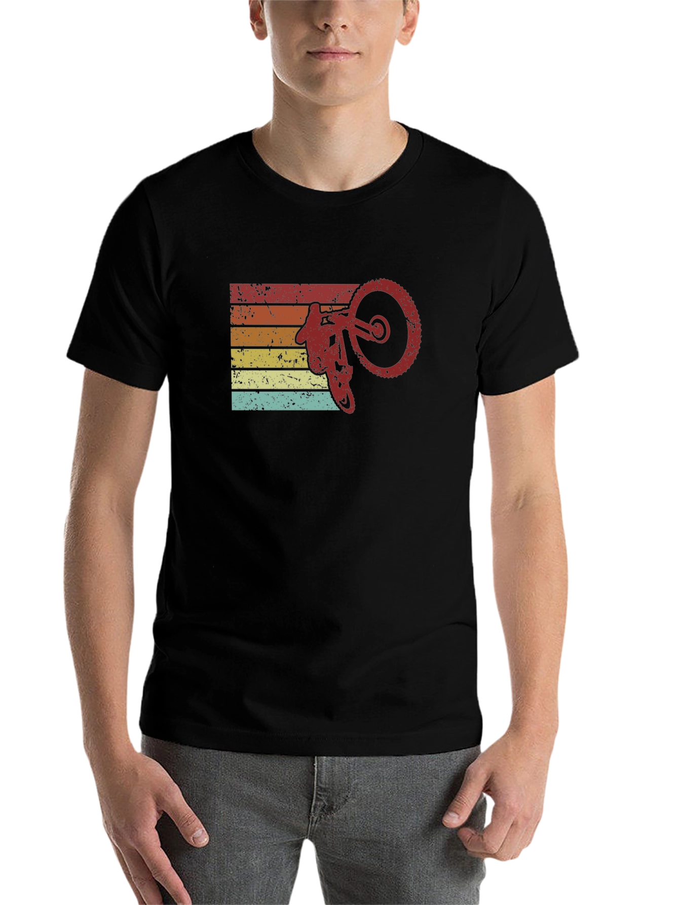 Black Retro Mountain Bike Graphic Tee view 7