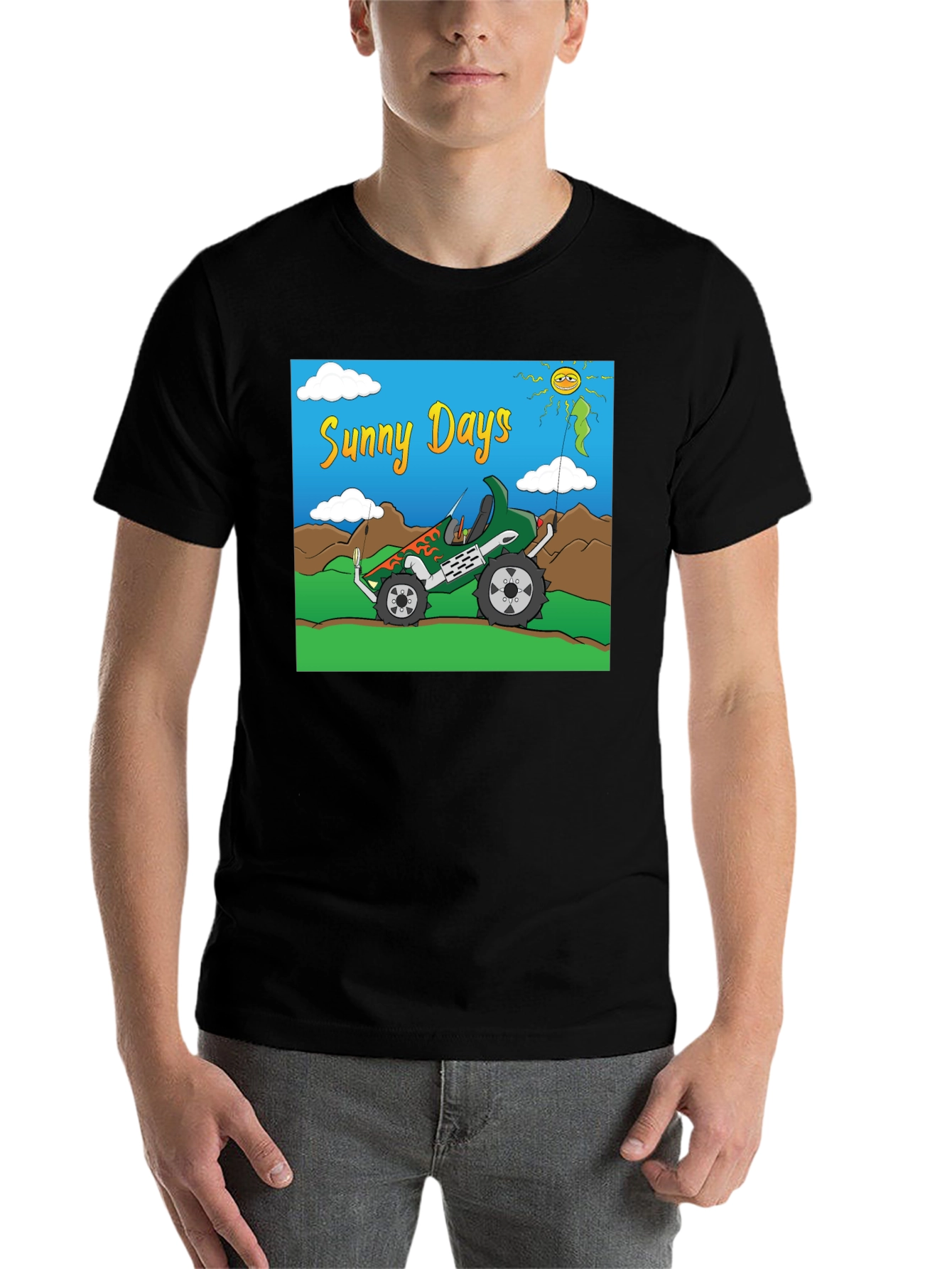 Black Sunny Days Monster Truck Graphic Tee view 7