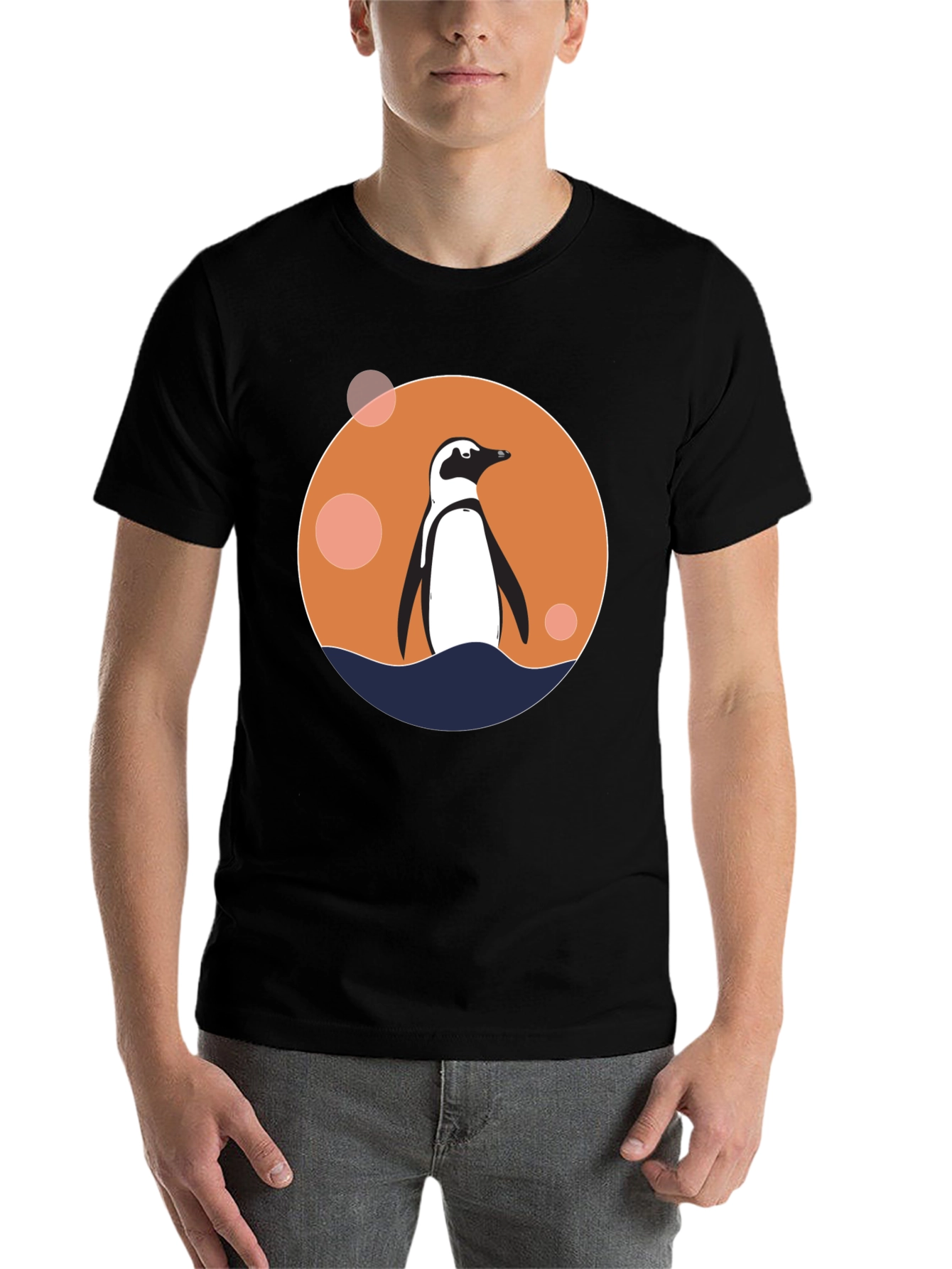 Black Penguin Graphic Black T-Shirt view 7