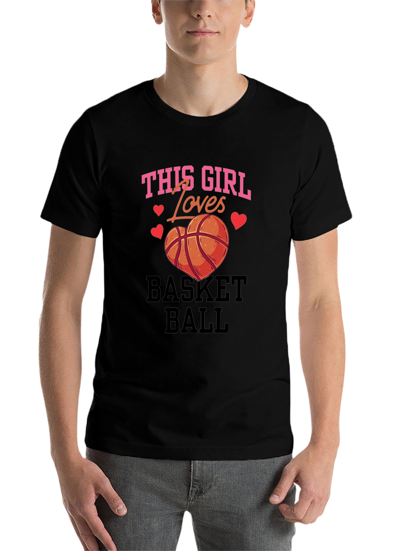 Black Basketball Lover Girl T-Shirt view 7