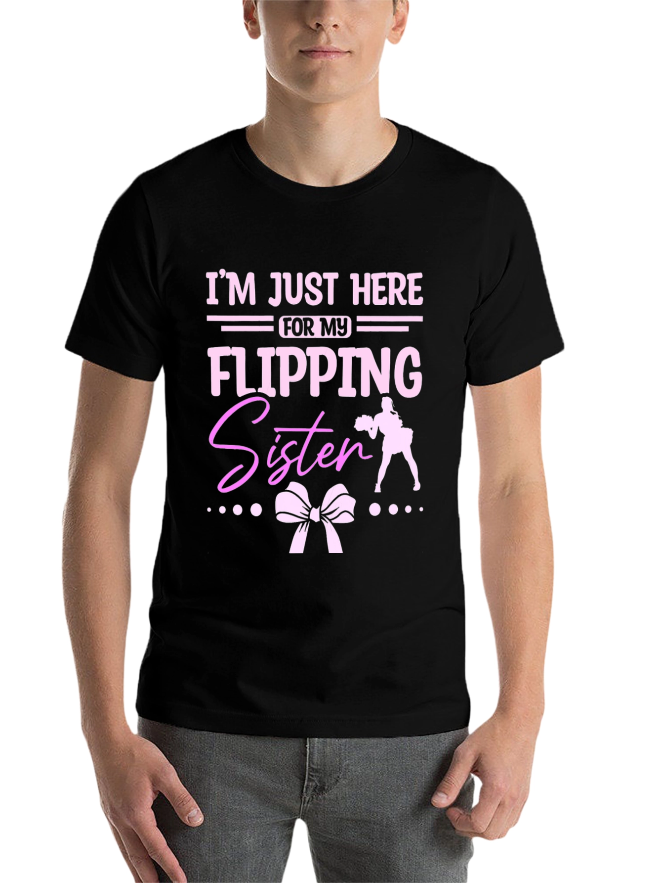 Black Flipping Sister Cheerleading T-Shirt view 7