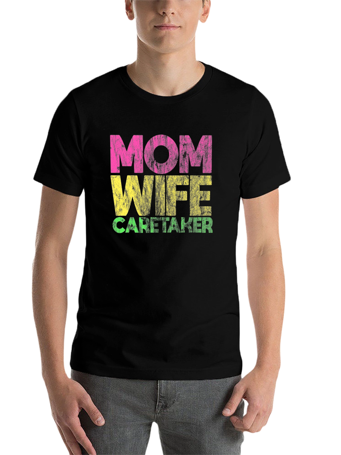 Black Mom Wife Caretaker Graphic Tee - Black view 7