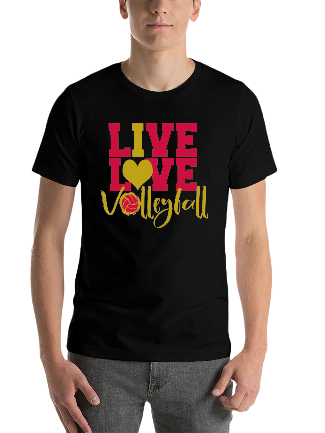 Black Live Love Volleyball Graphic T-Shirt view 7