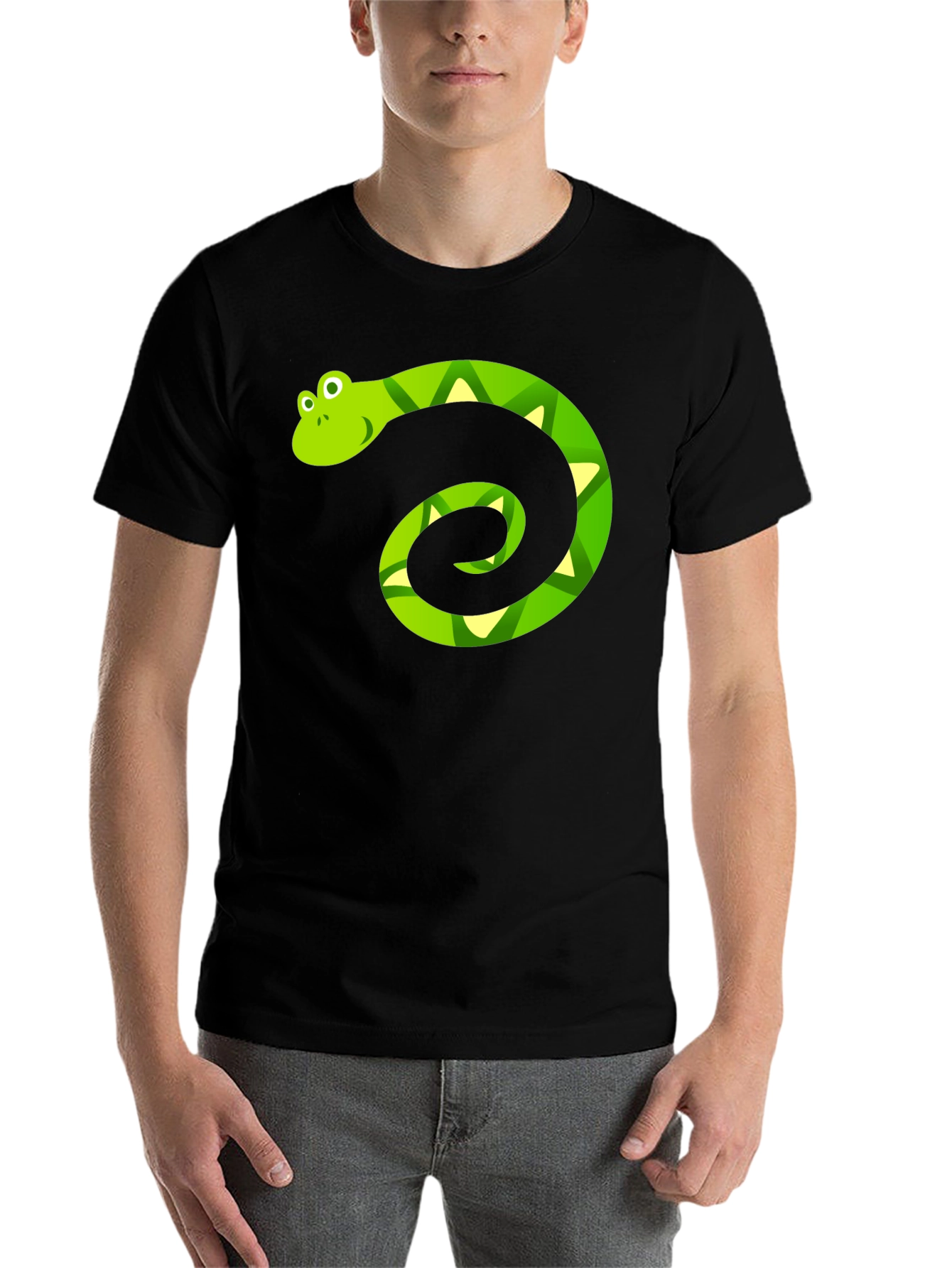 Black Snake Graphic Tee - Black Cotton T-Shirt view 7