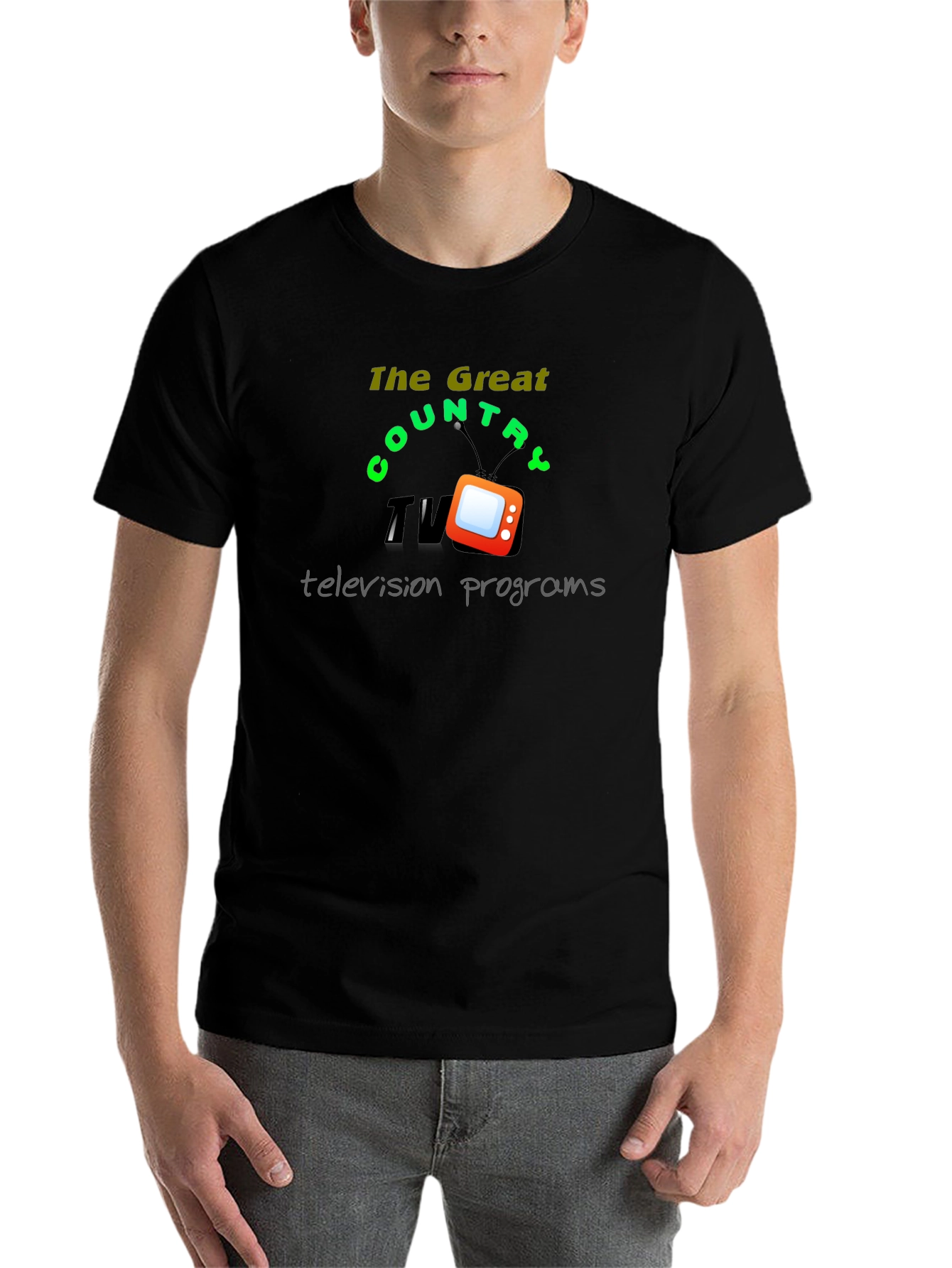 Black Great Country TV Programs Black T-Shirt view 7