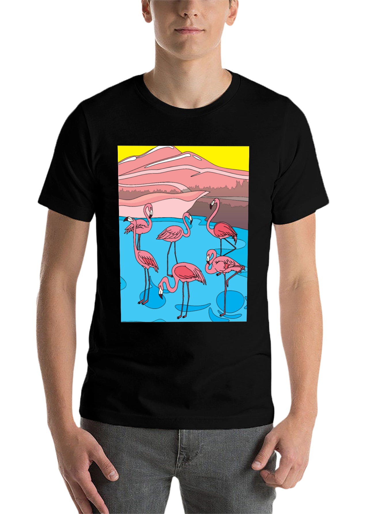 Funky Flamingo Graphic Tee - Soft Cotton Blend - 7