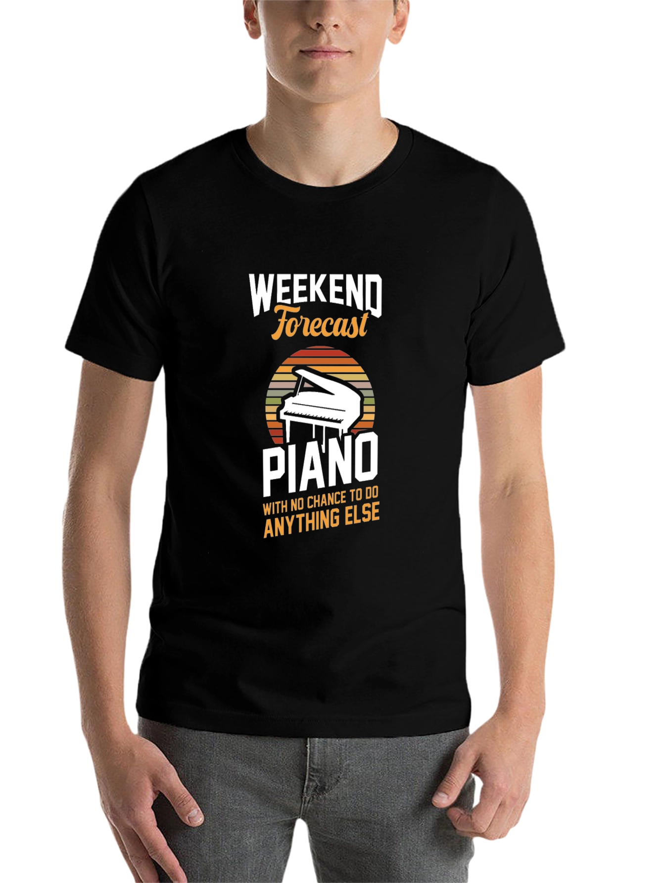 Black Weekend Forecast Piano T-Shirt view 7