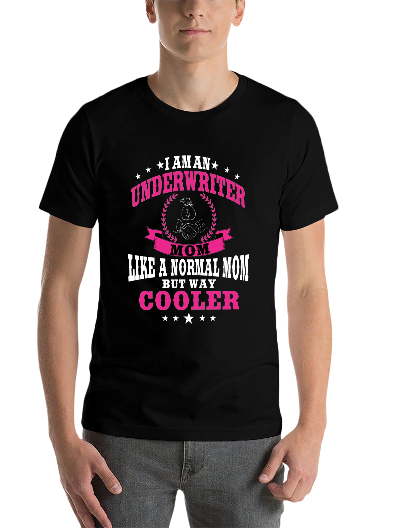 Black Underwriter Mom T-Shirt - Way Cooler Than Normal! view 7