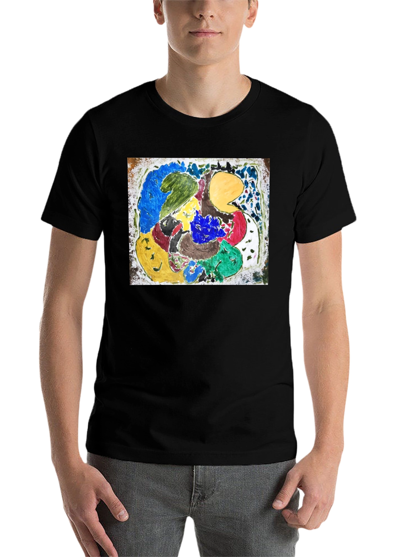 Black Abstract Art Graphic Tee - Unique Design view 7