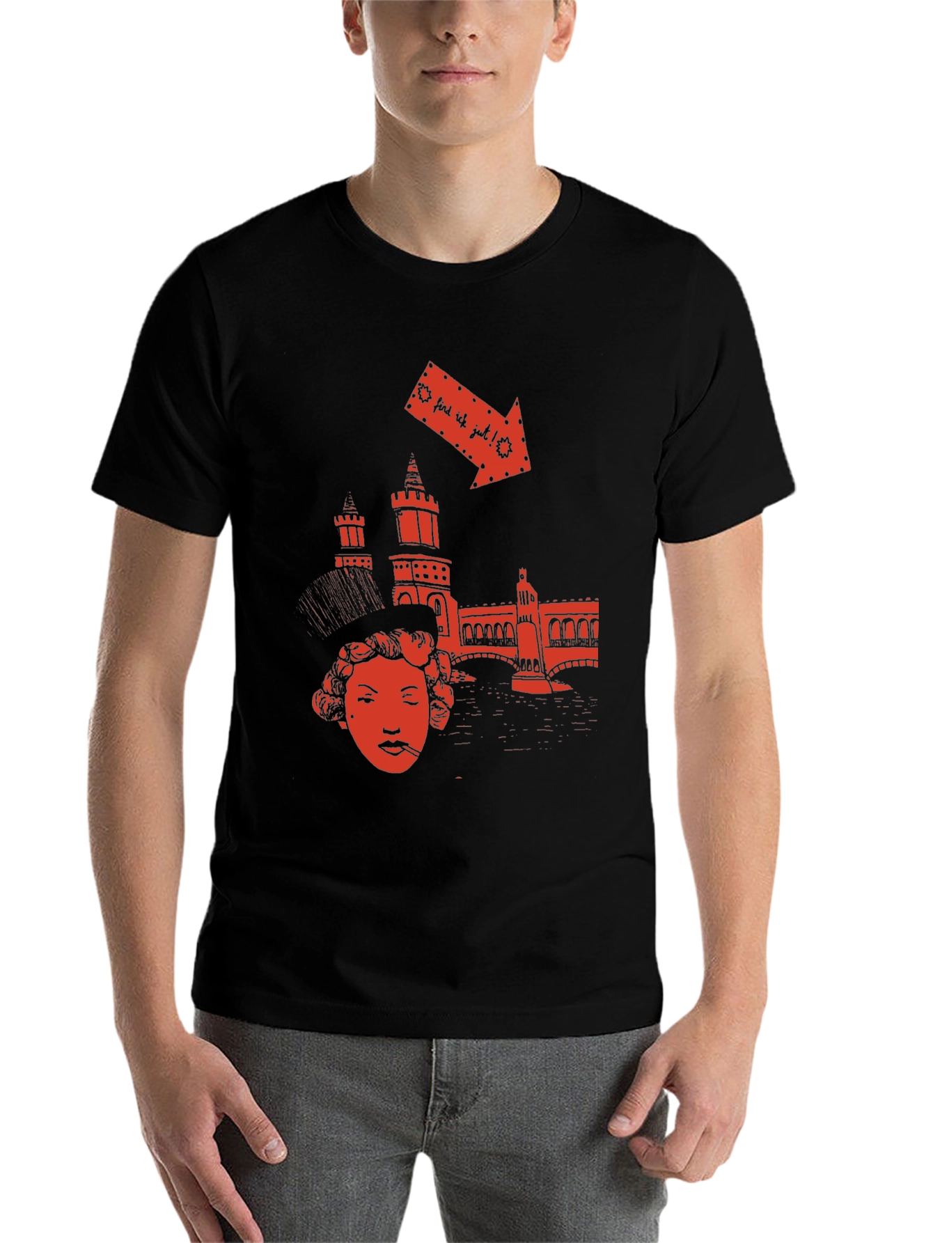Black Berlin Vibe Graphic Tee - Unique Design view 7