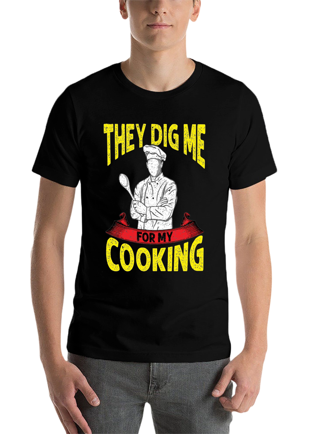 Black Chef Cooking T-Shirt - They Dig Me For My Cooking view 7