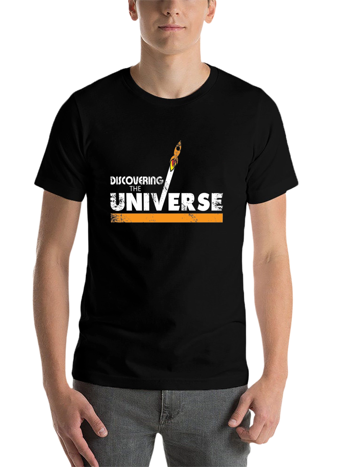 Black Discovering The Universe Black T-Shirt view 7