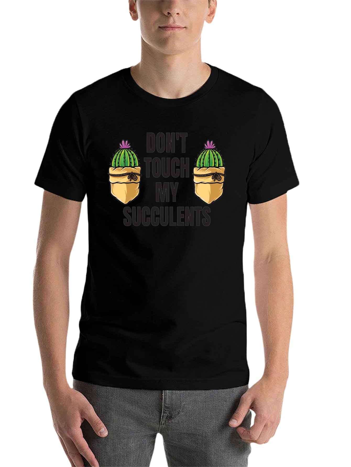 Black Don't Touch My Succulents Graphic T-Shirt view 7