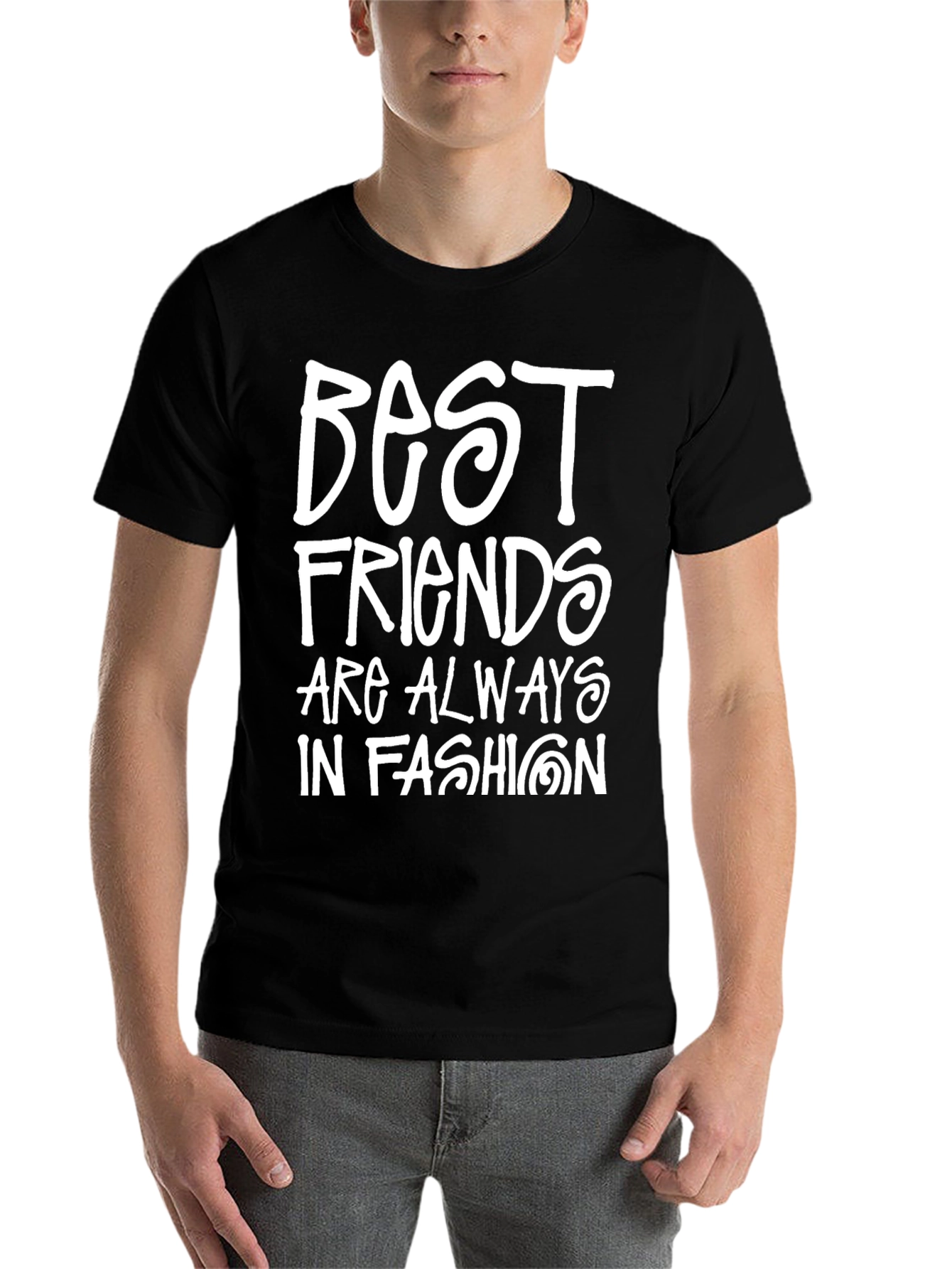 Black Best Friends in Fashion Black Graphic T-Shirt view 7