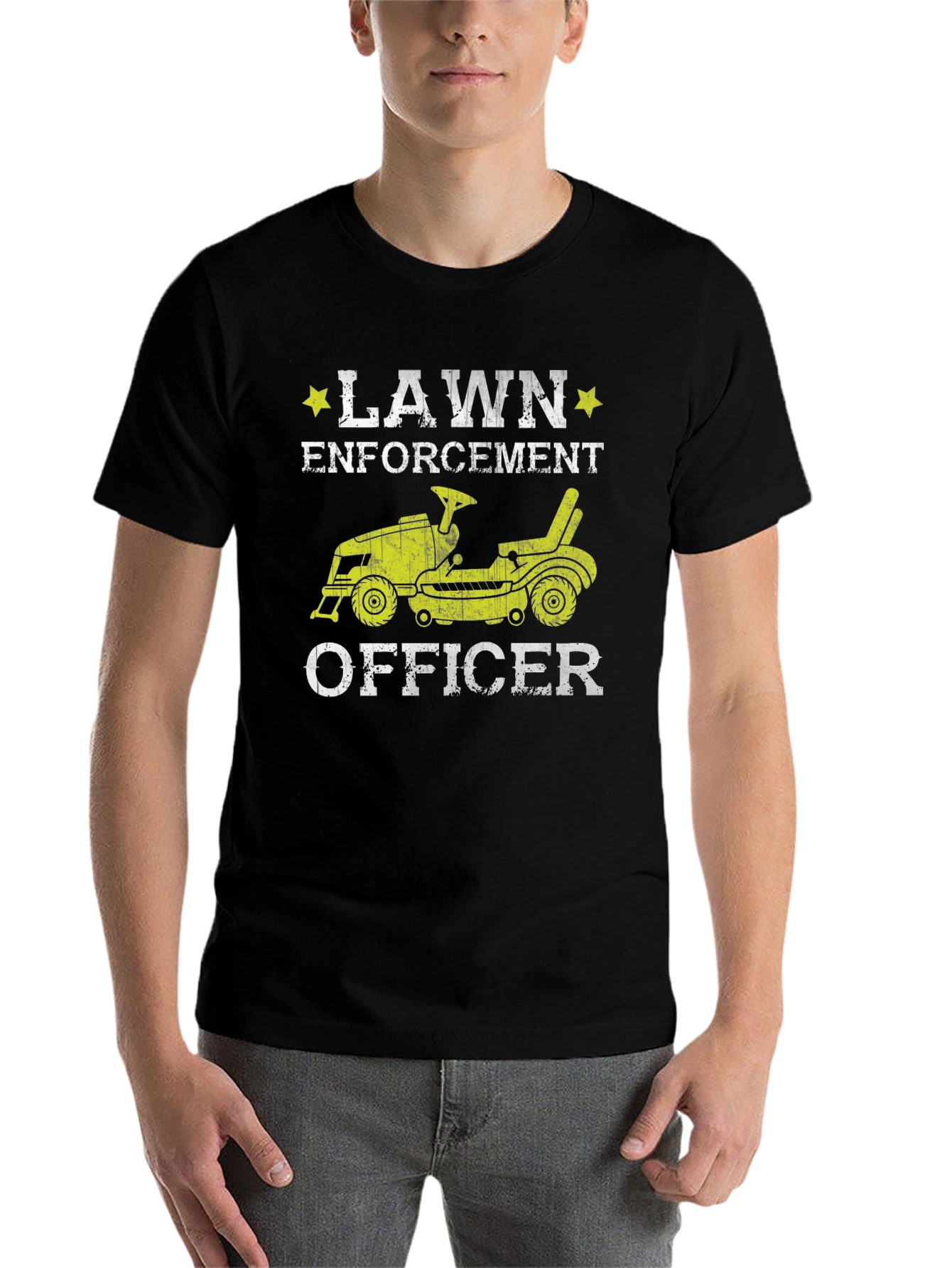 Black Lawn Enforcement Officer Graphic Tee view 7